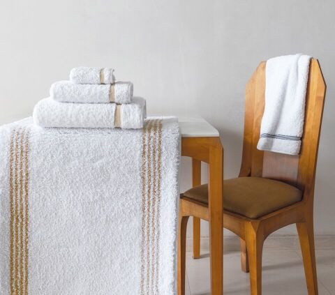 Bicolore Towel by Graccioza XL Hand Towel 20x39 - Sea Mist/White
