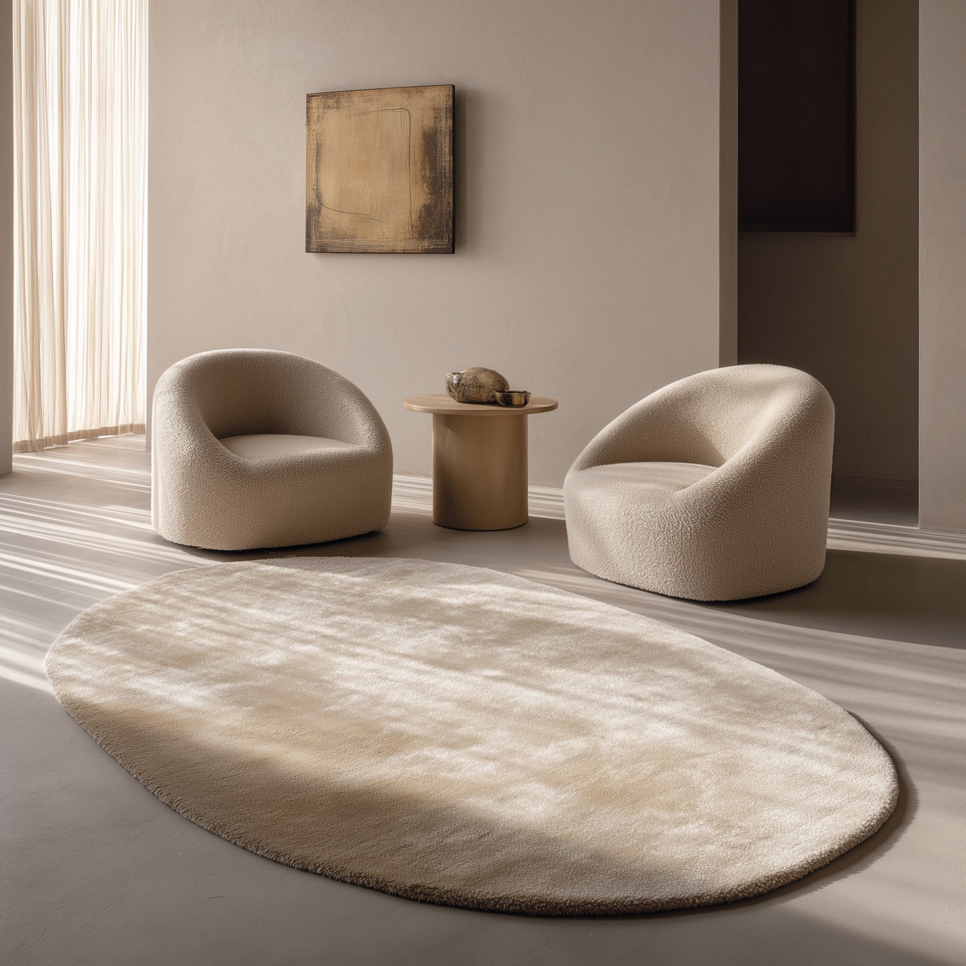 PLAIN AREA RUG OVAL