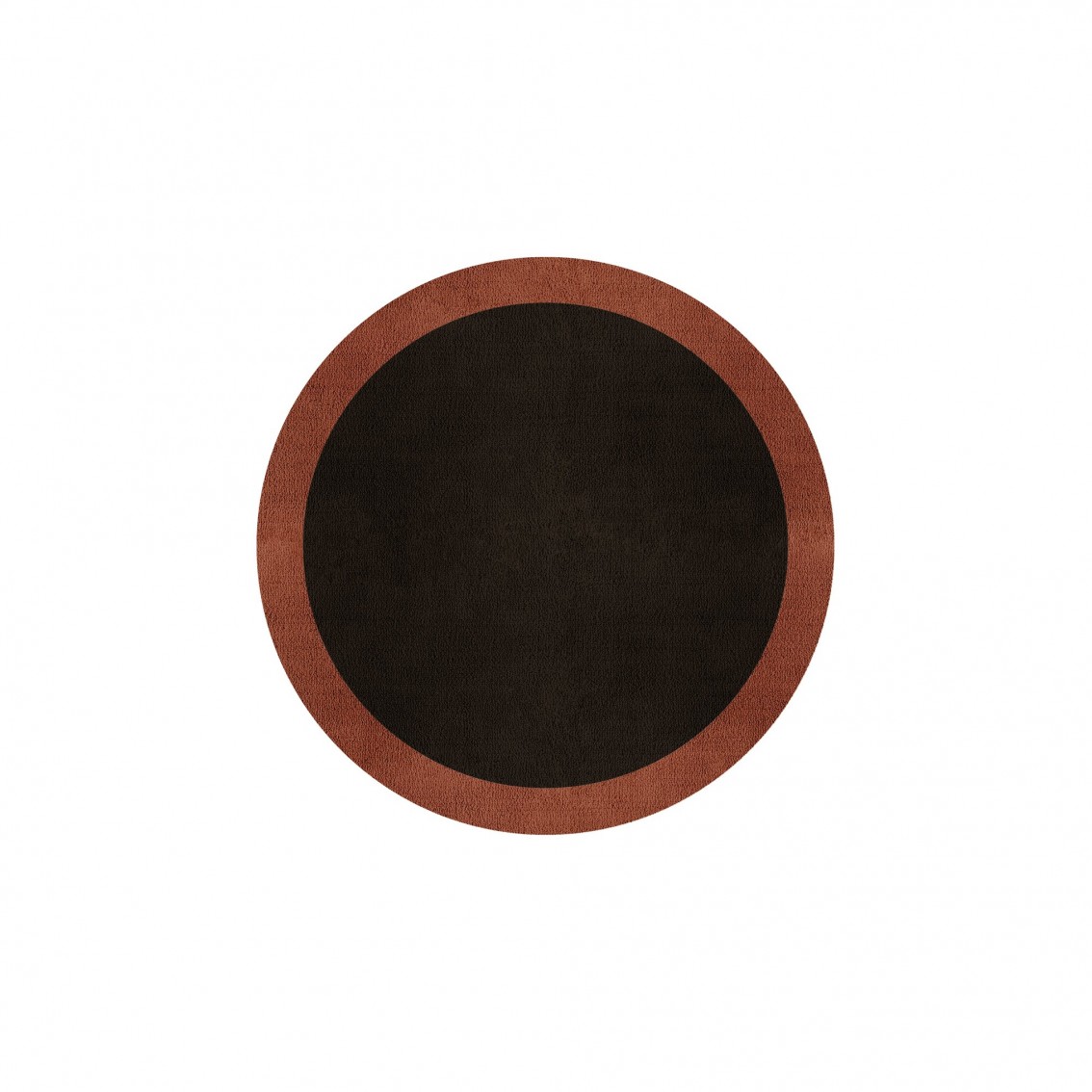 BORDER ATELIER DARK BROWN ROUND AREA RUG BORDER ATELIER DARK BROWN ROUND AREA RUG