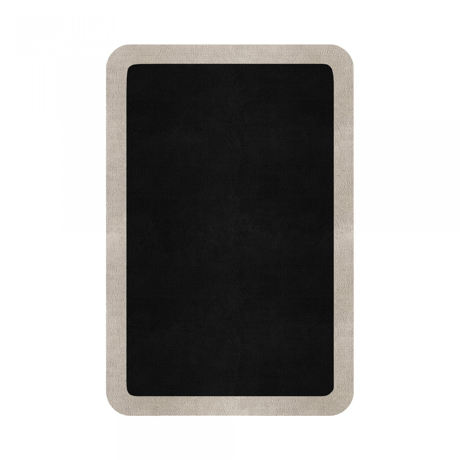 BORDER ATELIER BLACK ROUNDED EDGE AREA RUG