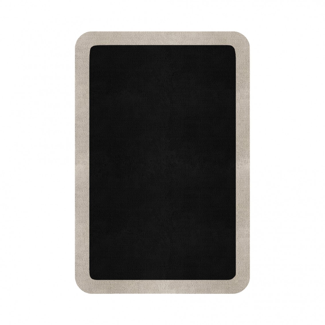 BORDER ATELIER BLACK ROUNDED EDGE AREA RUG