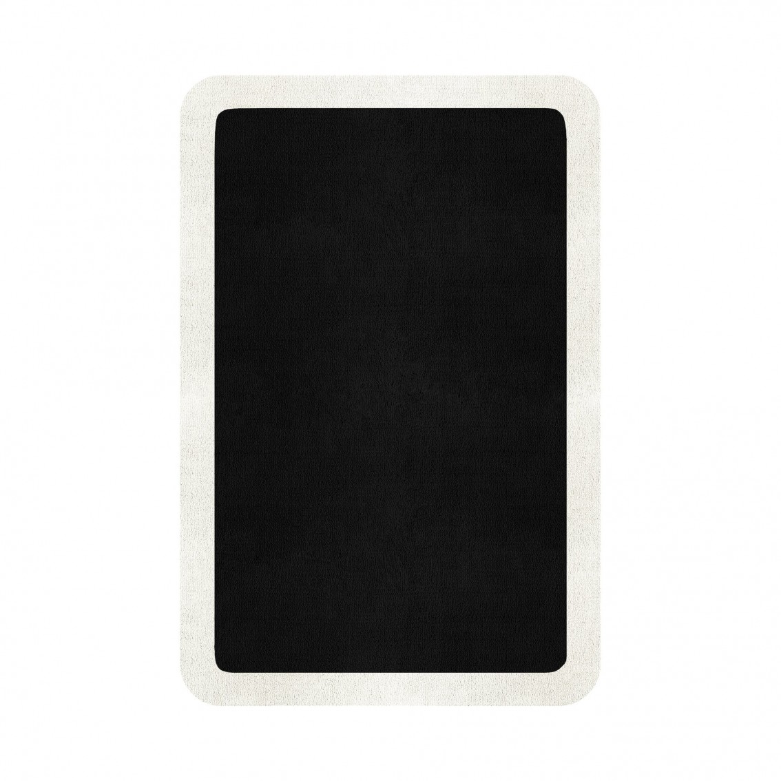 BORDER ATELIER BLACK ROUNDED EDGE AREA RUG BORDER ATELIER BLACK ROUNDED EDGE AREA RUG