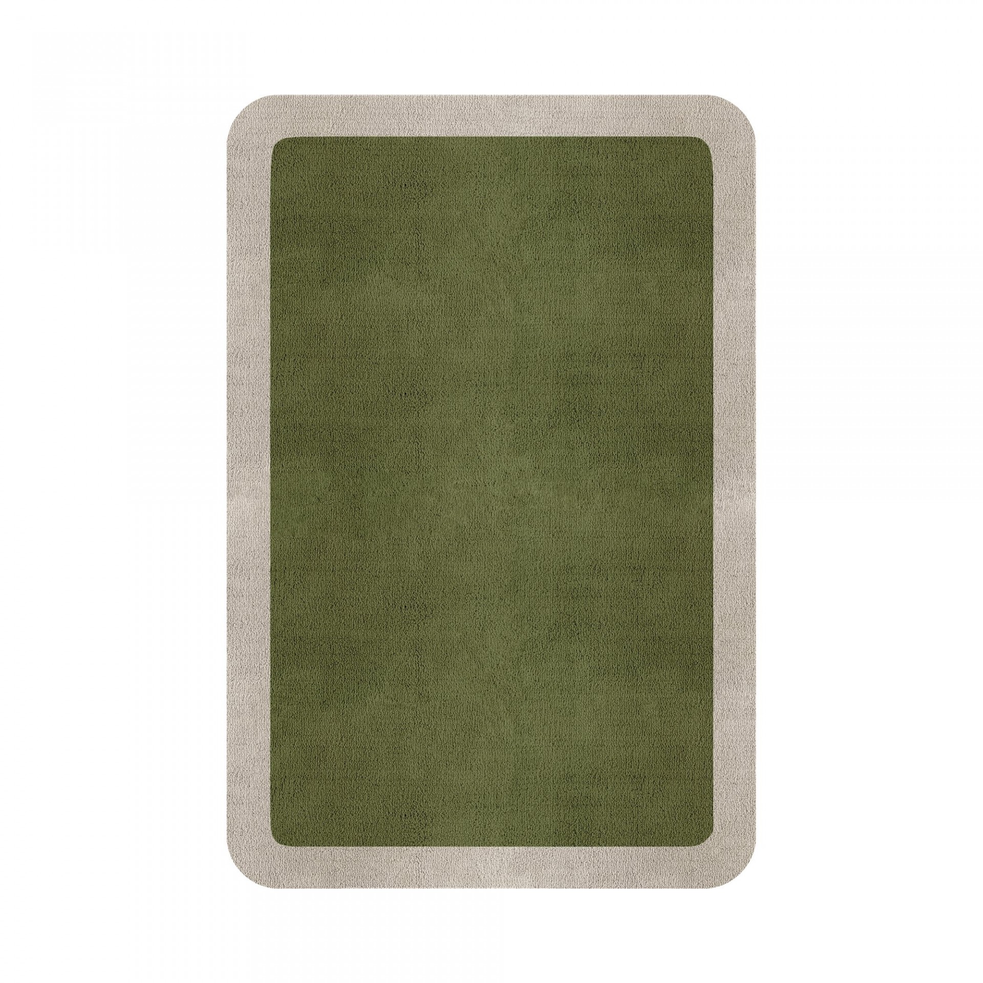BORDER ATELIER FRESH OLIVE ROUNDED EDGE AREA RUG