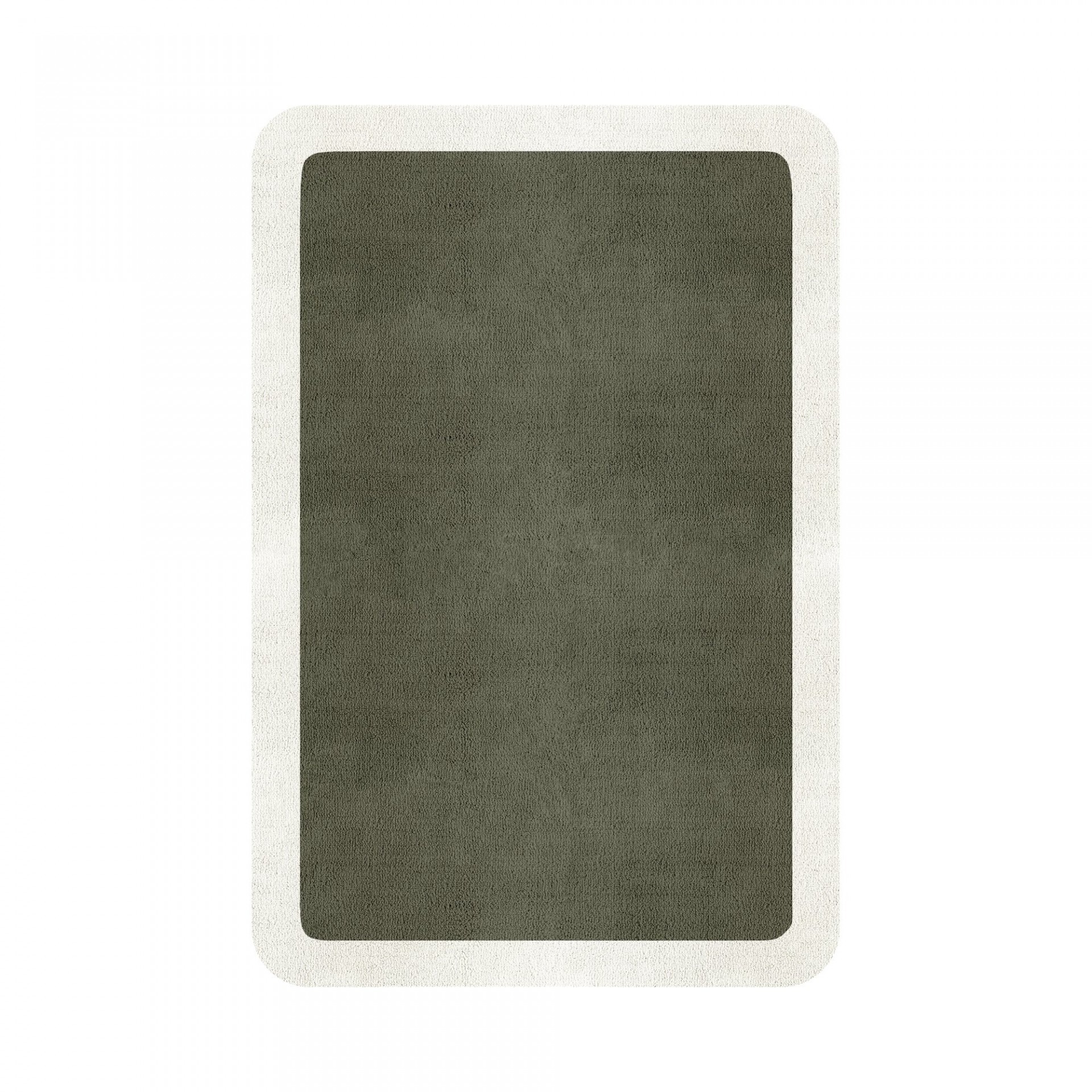 BORDER ATELIER SAGE TAUPE ROUNDED EDGE AREA RUG