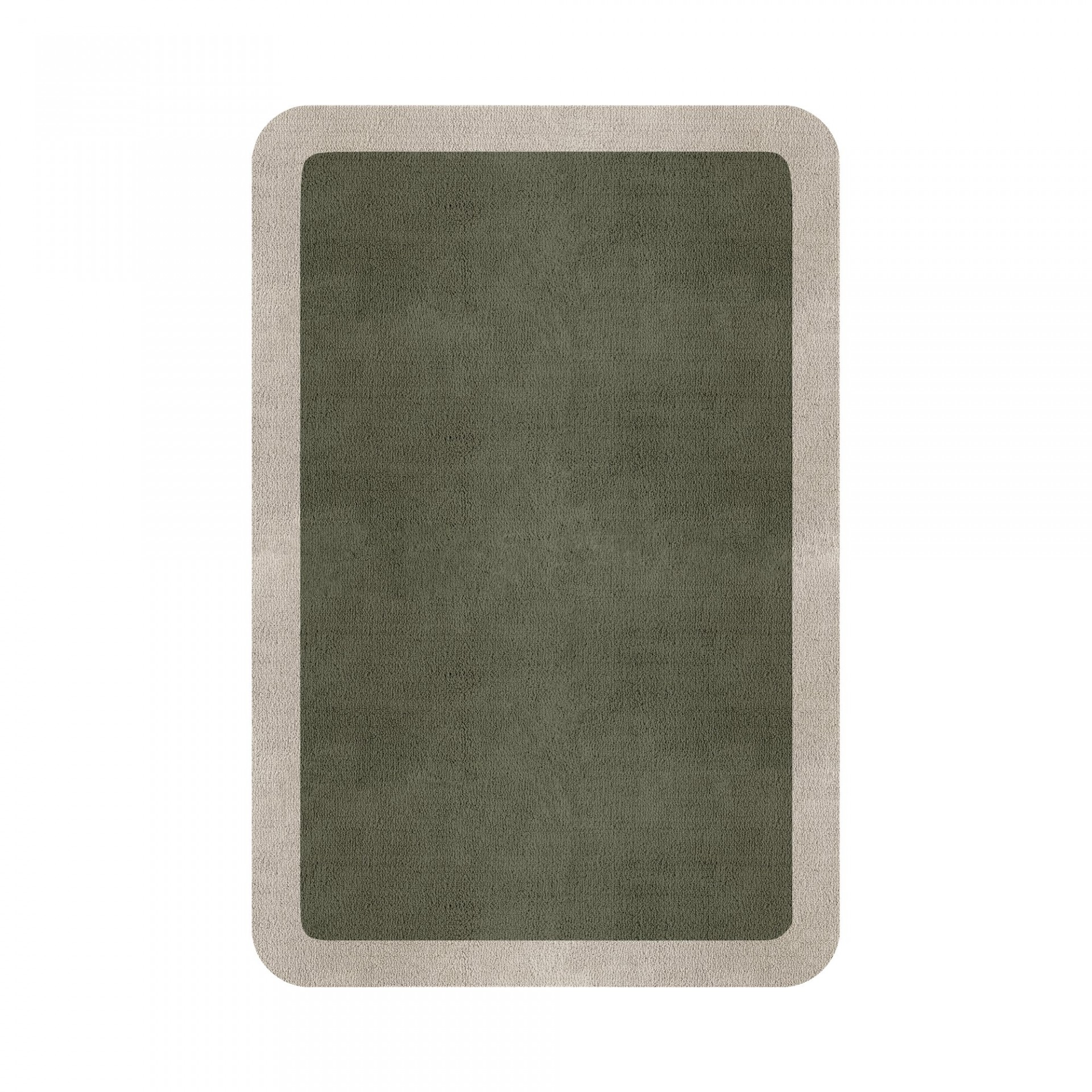BORDER ATELIER SAGE TAUPE ROUNDED EDGE AREA RUG
