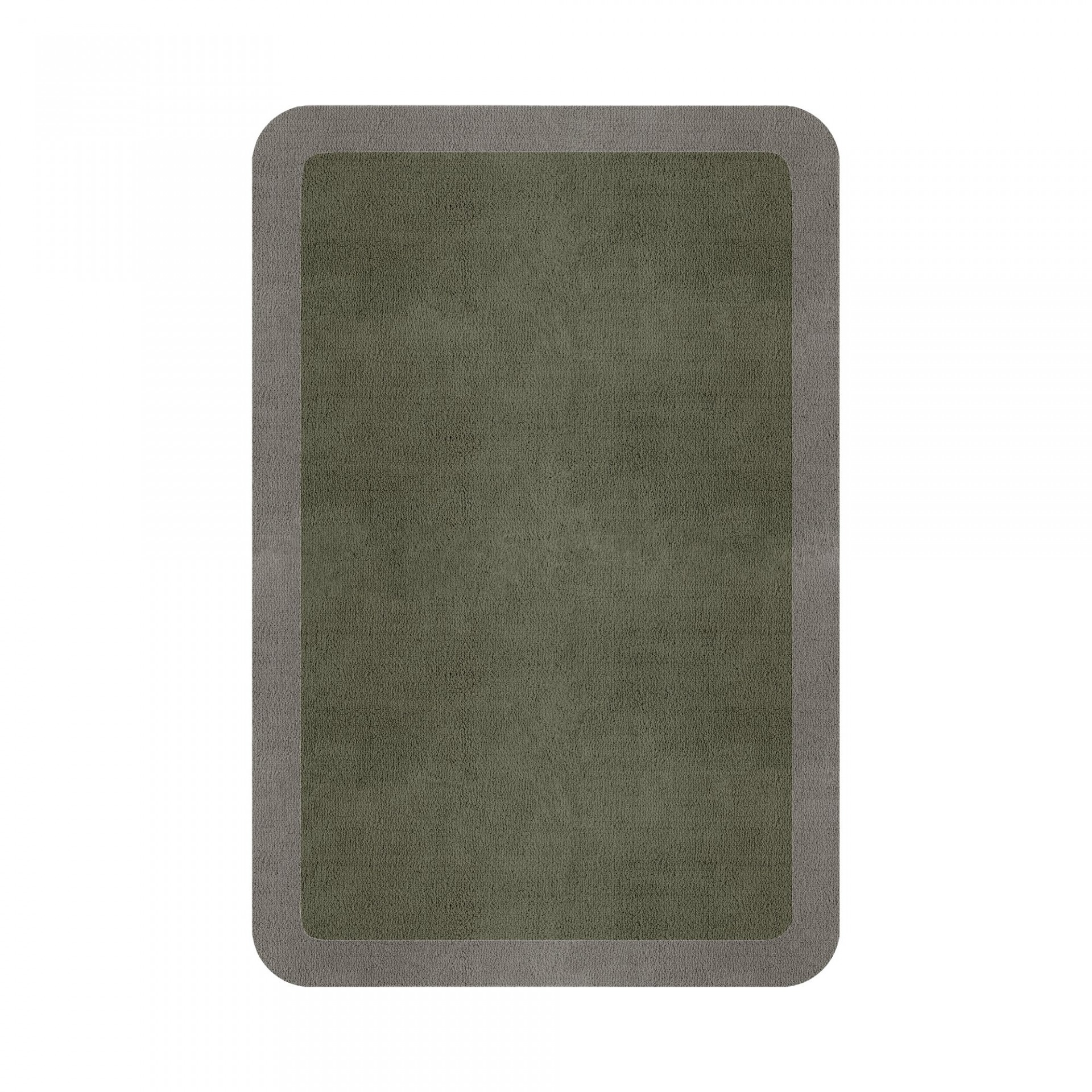 BORDER ATELIER SAGE TAUPE ROUNDED EDGE AREA RUG
