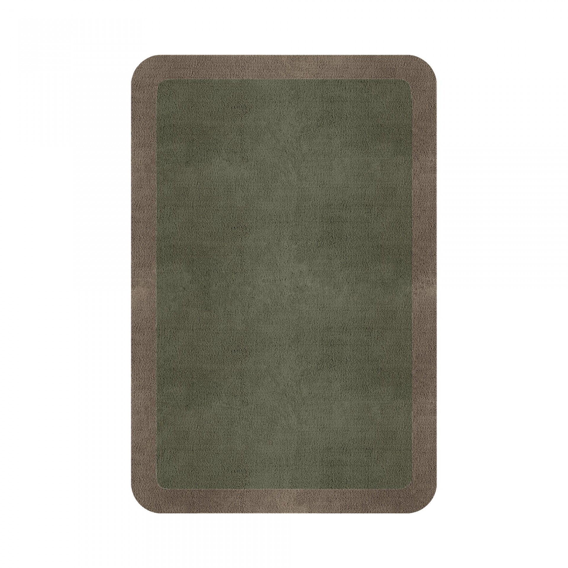 BORDER ATELIER SAGE TAUPE ROUNDED EDGE AREA RUG