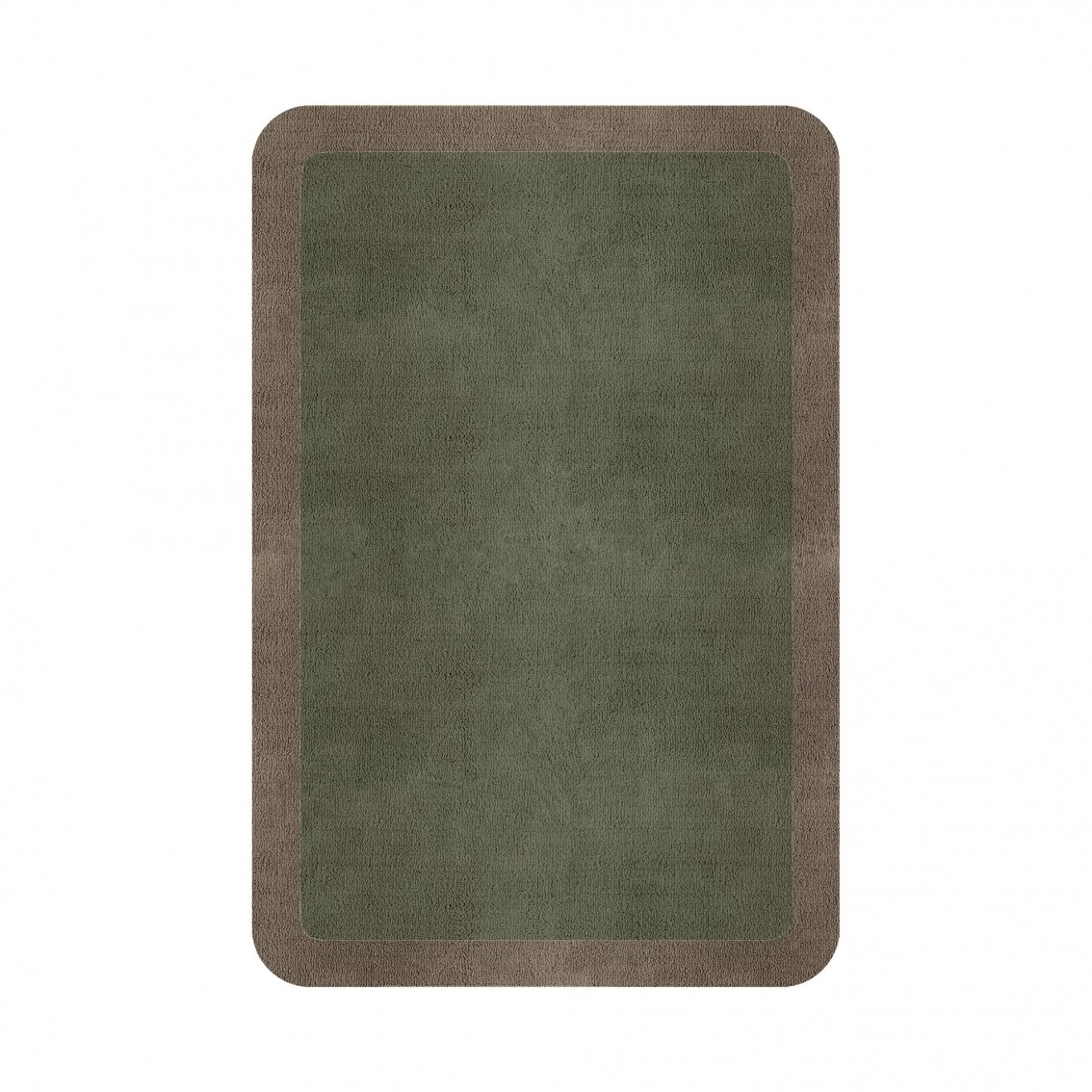 BORDER ATELIER SAGE TAUPE ROUNDED EDGE AREA RUG