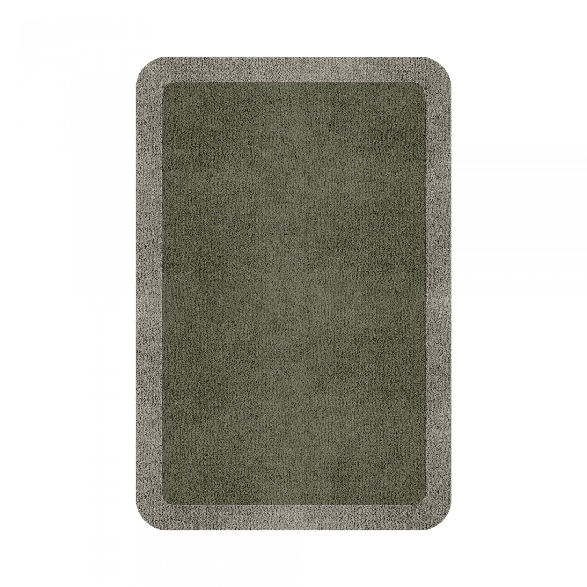BORDER ATELIER SAGE TAUPE ROUNDED EDGE AREA RUG