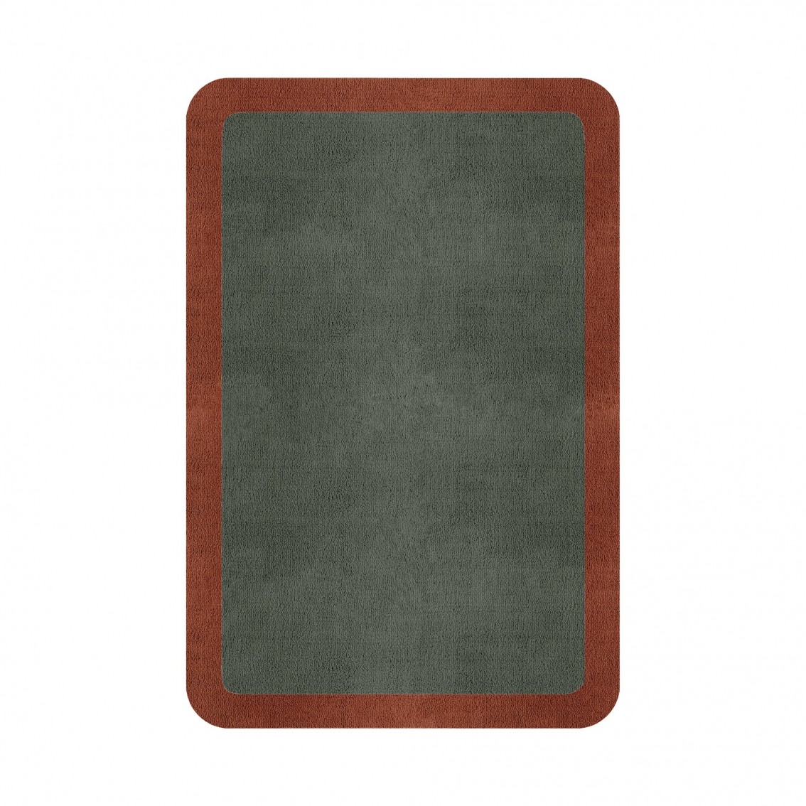 BORDER ATELIER SAGE GREEN ROUNDED EDGE AREA RUG