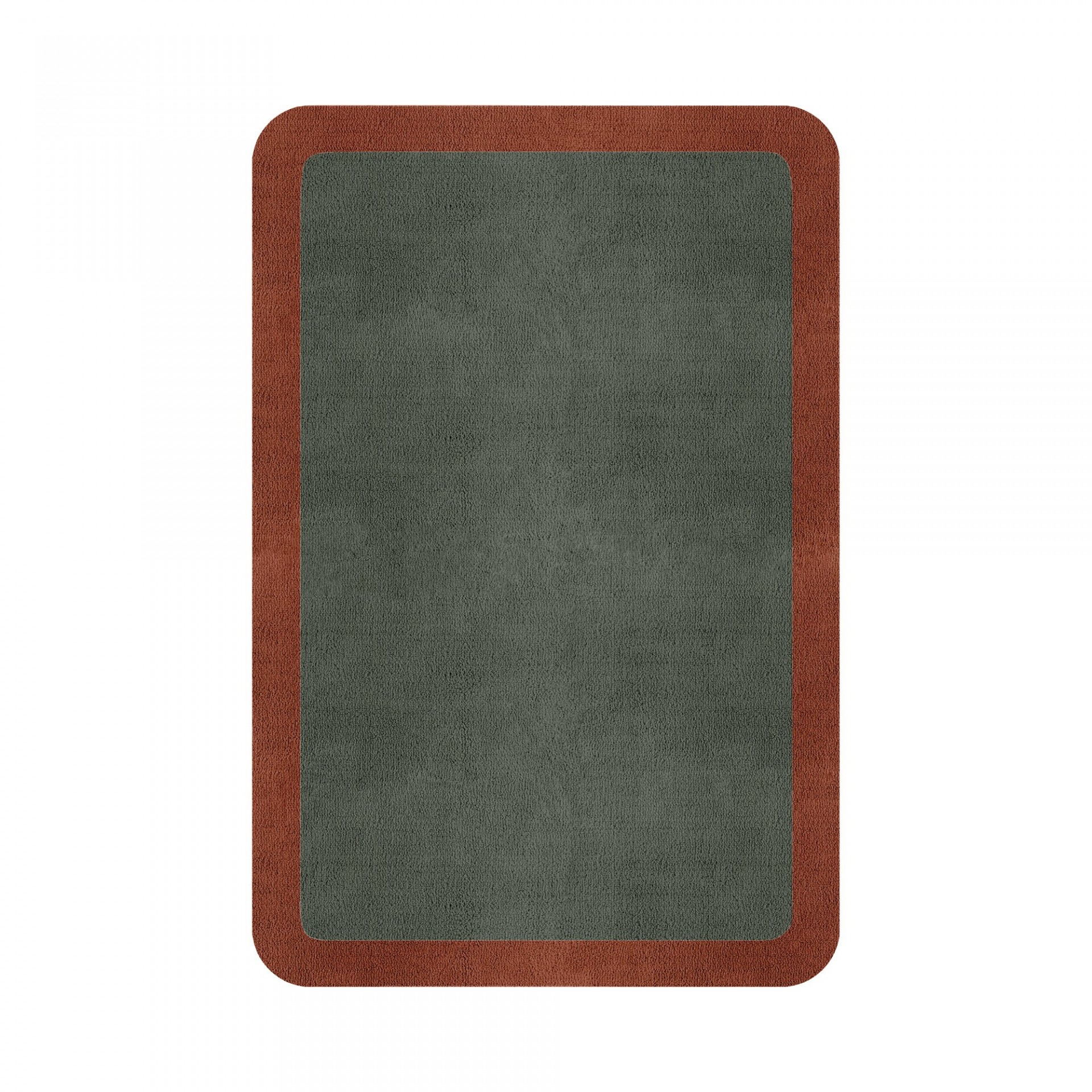 BORDER ATELIER SAGE GREEN ROUNDED EDGE AREA RUG