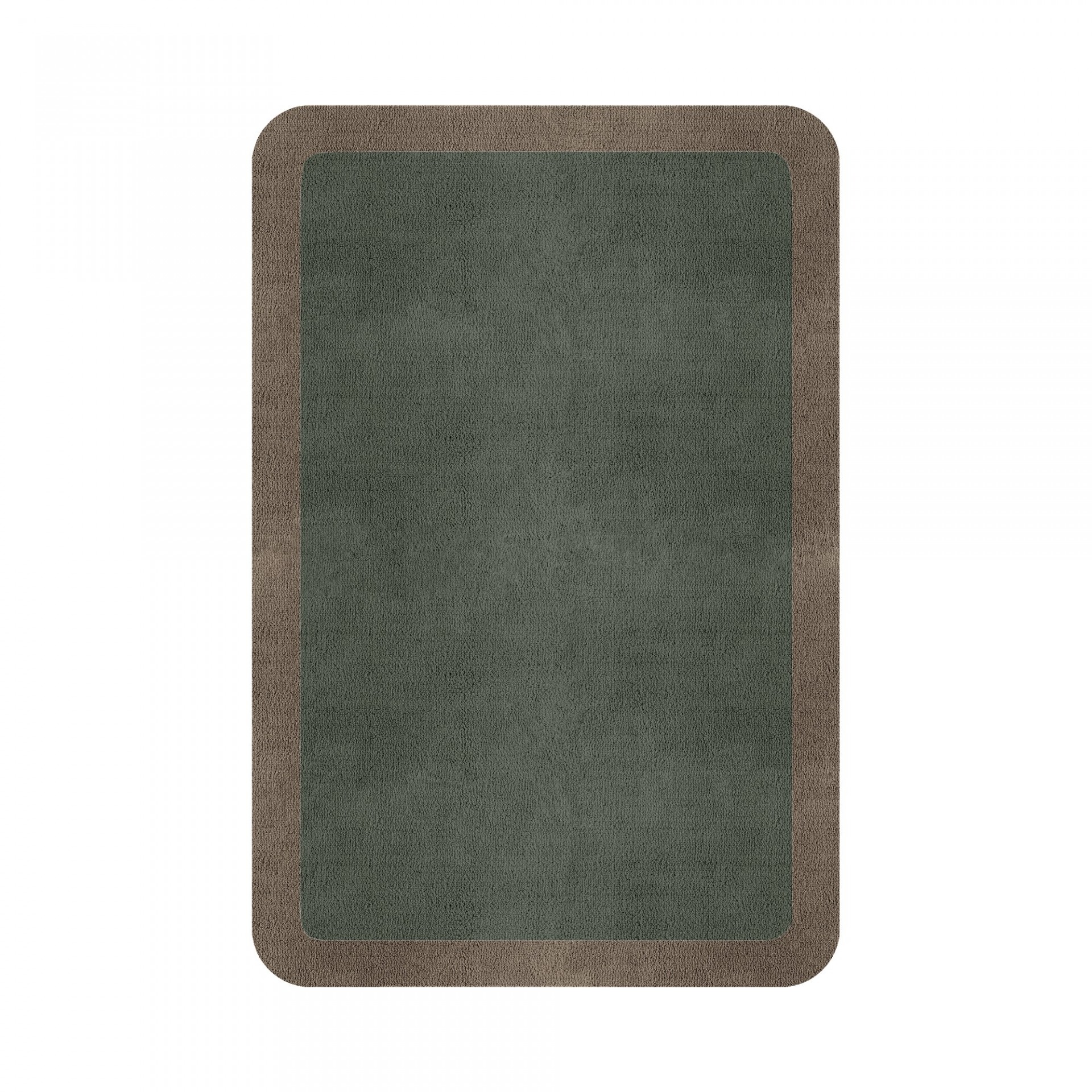 BORDER ATELIER SAGE GREEN ROUNDED EDGE AREA RUG
