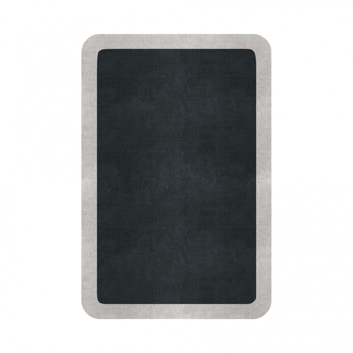 BORDER ATELIER CHARCOAL BLUE ROUNDED EDGE AREA RUG