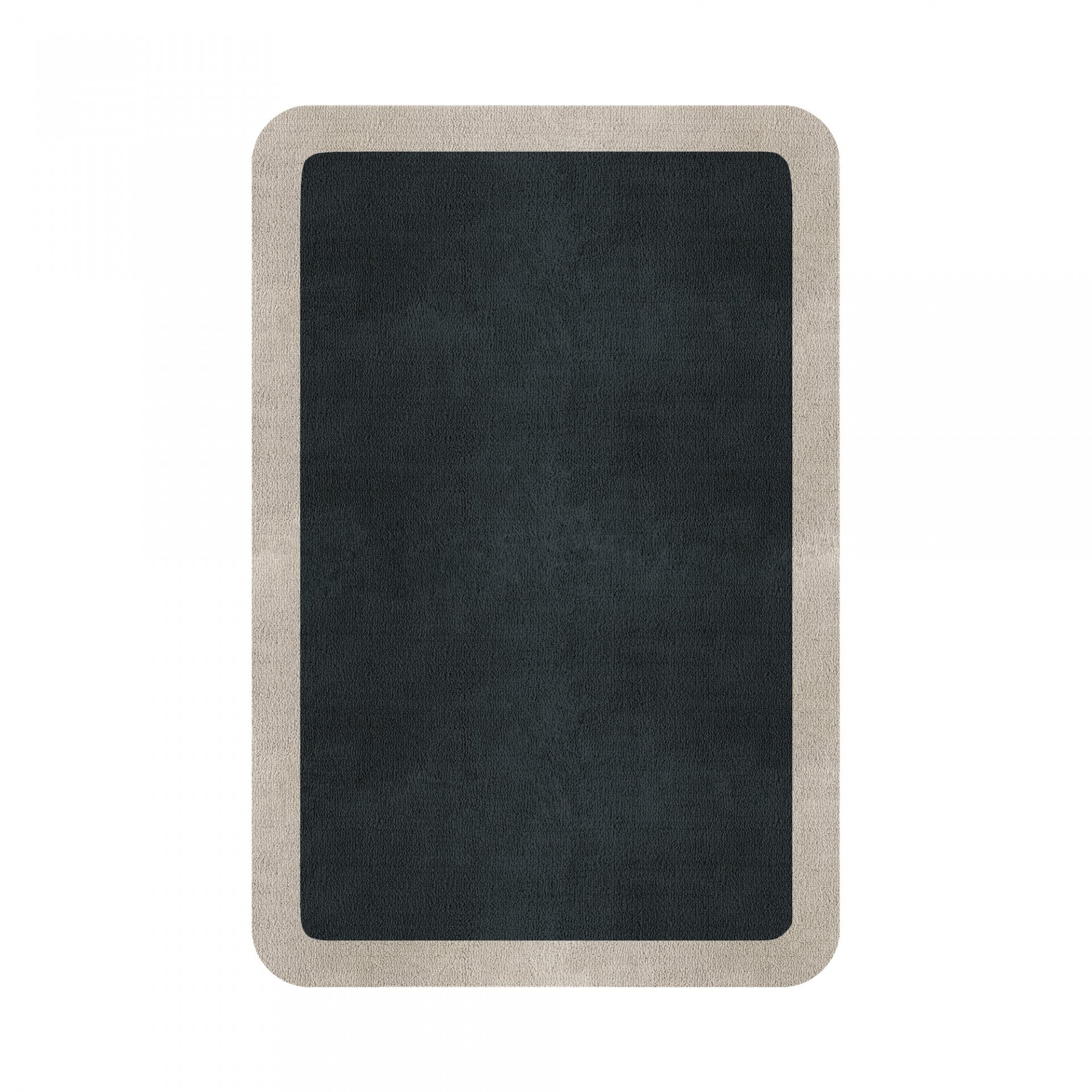 BORDER ATELIER CHARCOAL BLUE ROUNDED EDGE AREA RUG