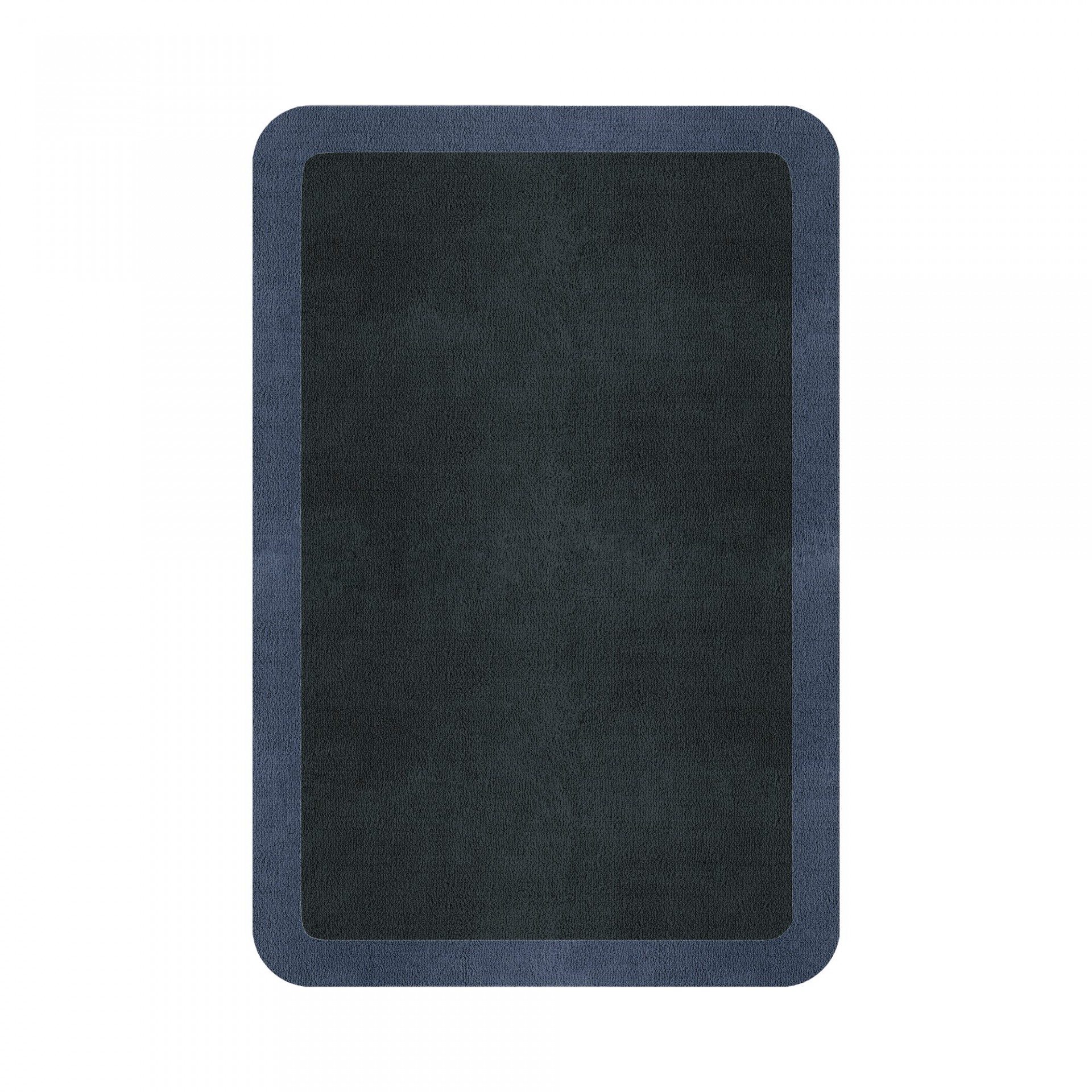 BORDER ATELIER CHARCOAL BLUE ROUNDED EDGE AREA RUG