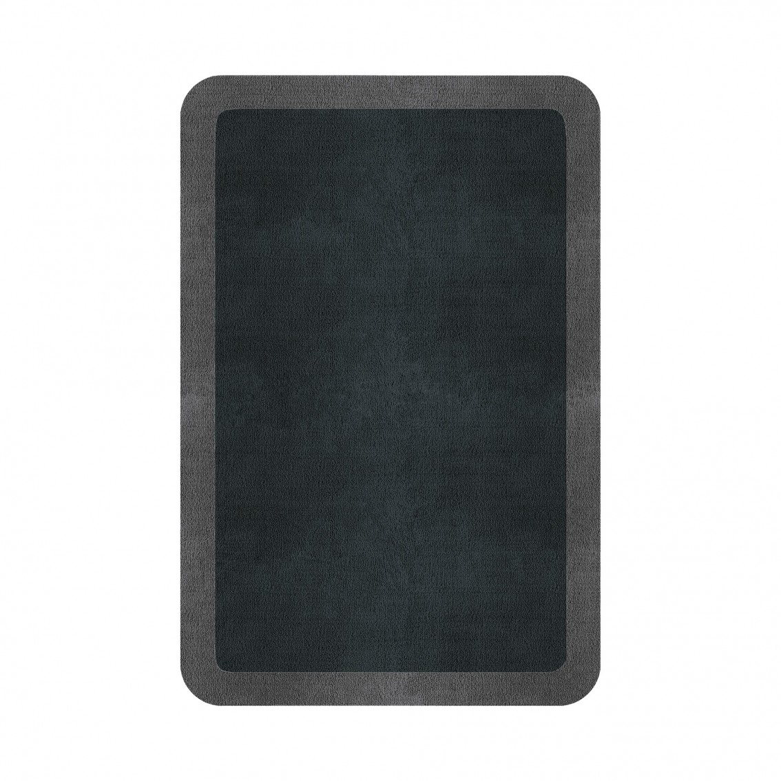 BORDER ATELIER CHARCOAL BLUE ROUNDED EDGE AREA RUG BORDER ATELIER CHARCOAL BLUE ROUNDED EDGE AREA RUG