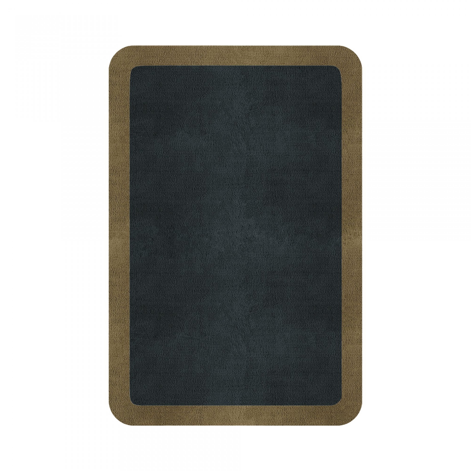 BORDER ATELIER CHARCOAL BLUE ROUNDED EDGE AREA RUG