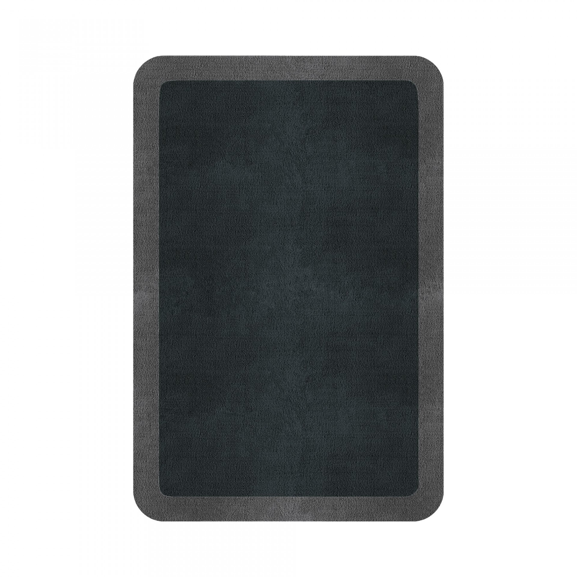 BORDER ATELIER CHARCOAL BLUE ROUNDED EDGE AREA RUG