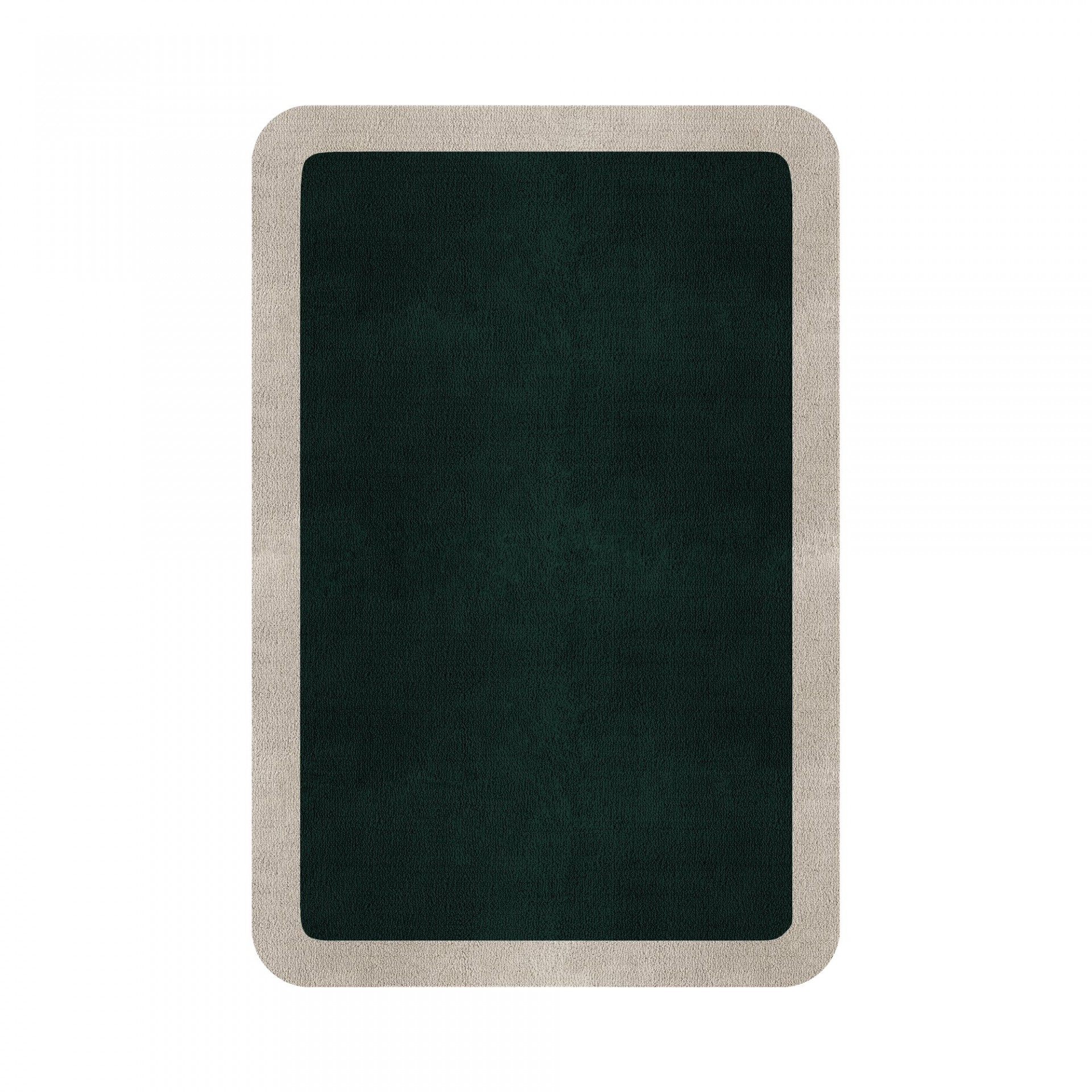 BORDER ATELIER HUNTER GREEN ROUNDED EDGE AREA RUG