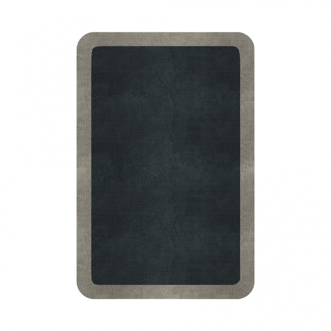 BORDER ATELIER CHARCOAL BLUE ROUNDED EDGE AREA RUG