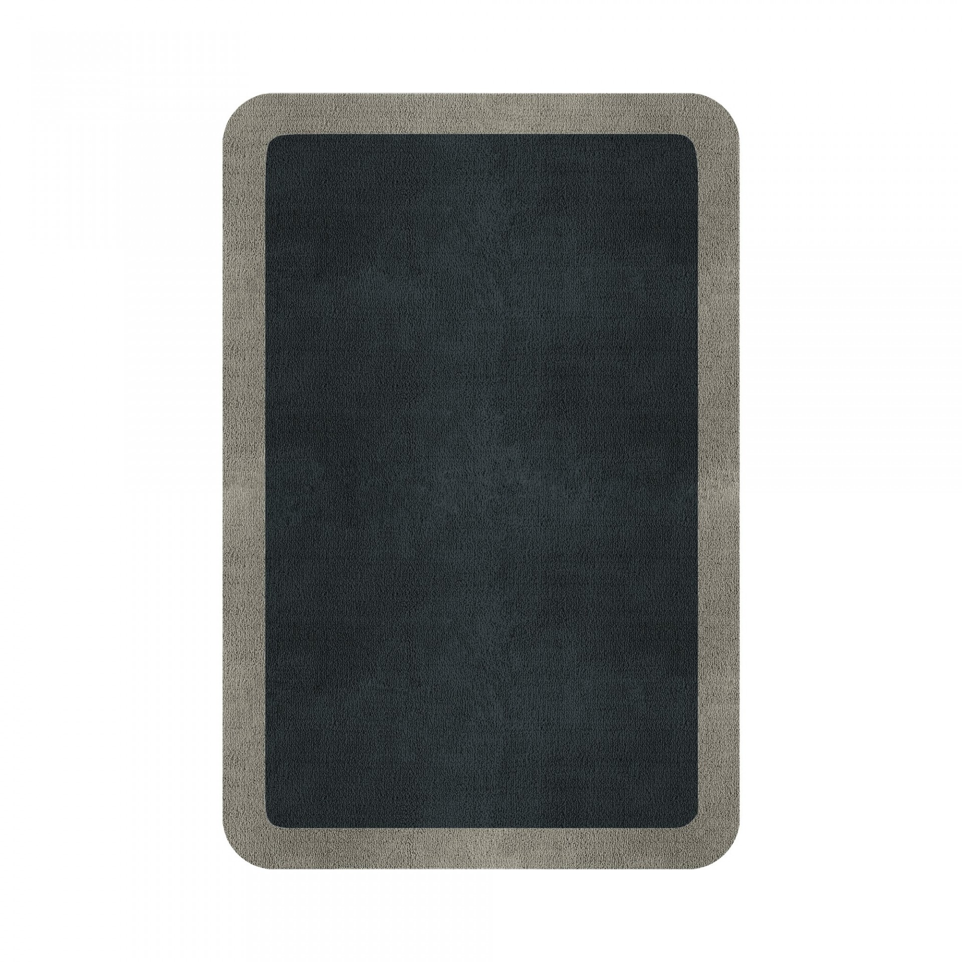 BORDER ATELIER CHARCOAL BLUE ROUNDED EDGE AREA RUG