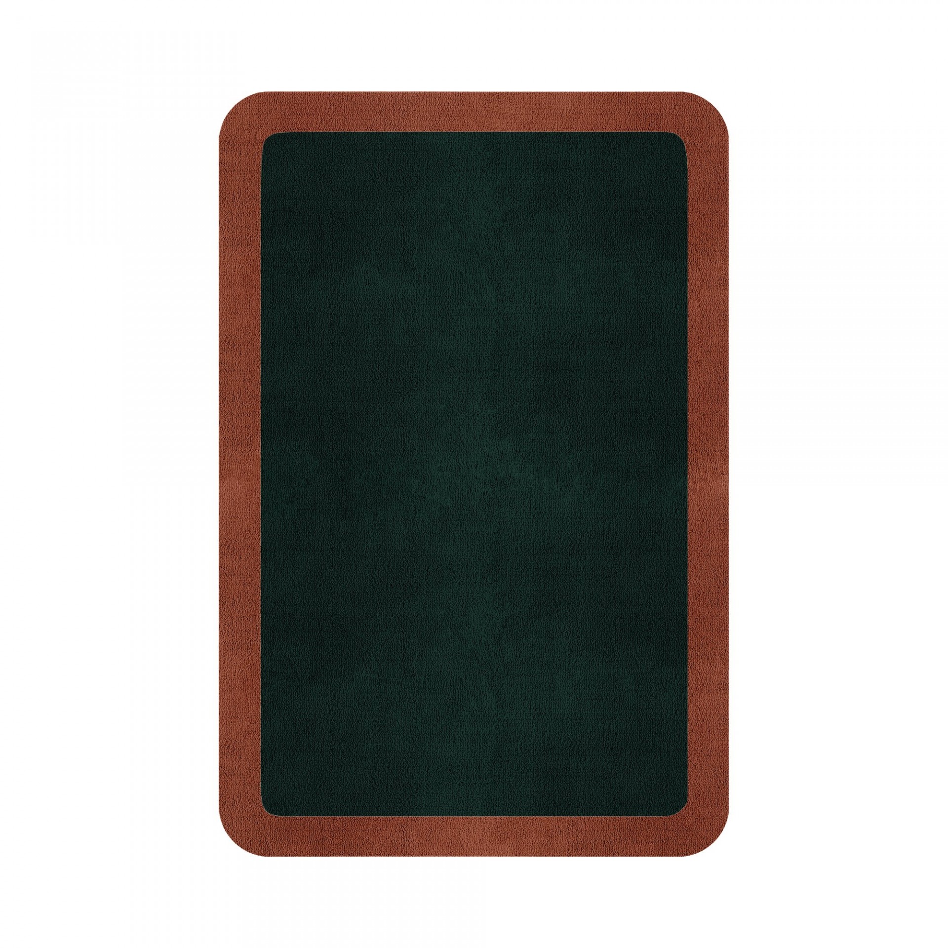 BORDER ATELIER HUNTER GREEN ROUNDED EDGE AREA RUG