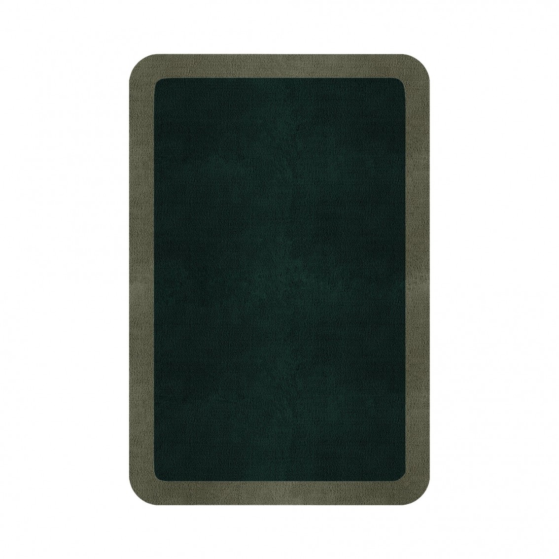 BORDER ATELIER HUNTER GREEN ROUNDED EDGE AREA RUG