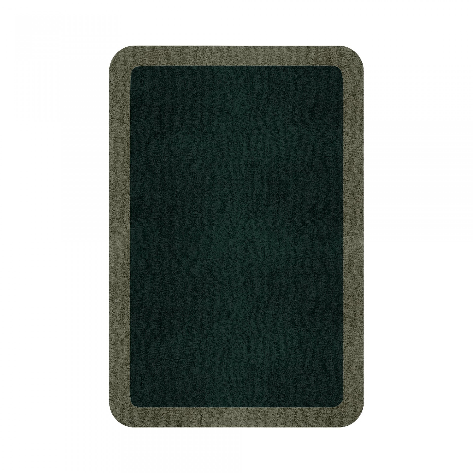 BORDER ATELIER HUNTER GREEN ROUNDED EDGE AREA RUG