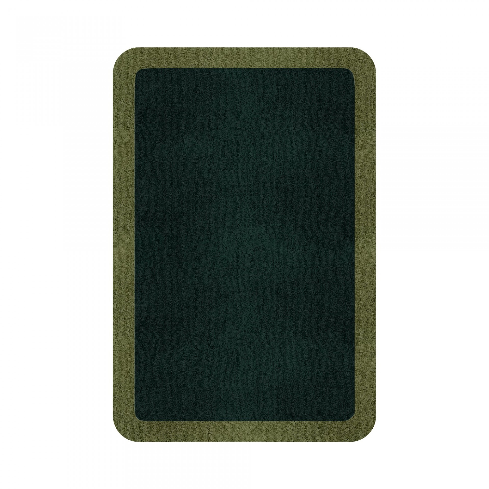 BORDER ATELIER HUNTER GREEN ROUNDED EDGE AREA RUG