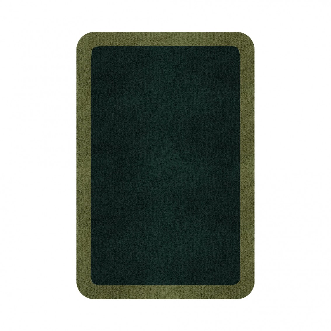 BORDER ATELIER HUNTER GREEN ROUNDED EDGE AREA RUG
