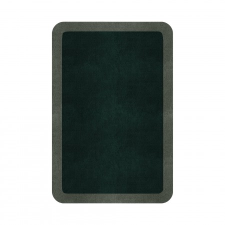 BORDER ATELIER HUNTER GREEN ROUNDED EDGE AREA RUG