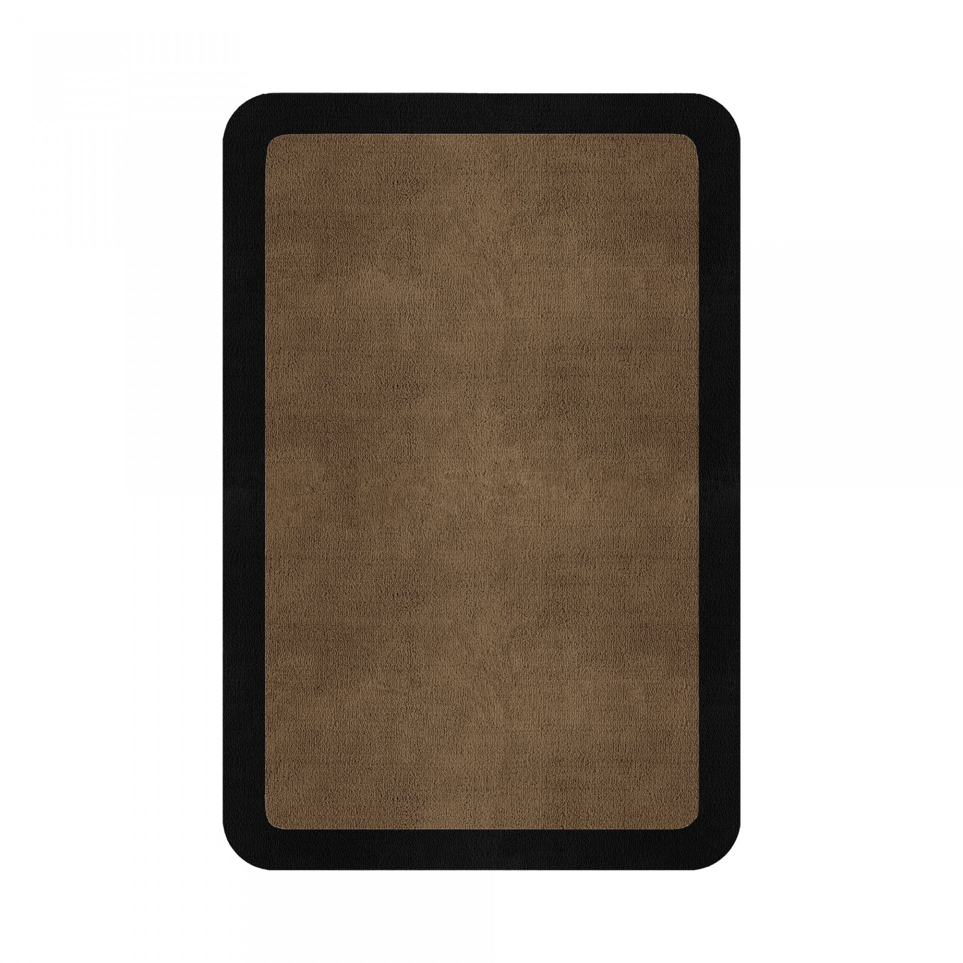 BORDER ATELIER CAMEL BROWN ROUNDED EDGE AREA RUG