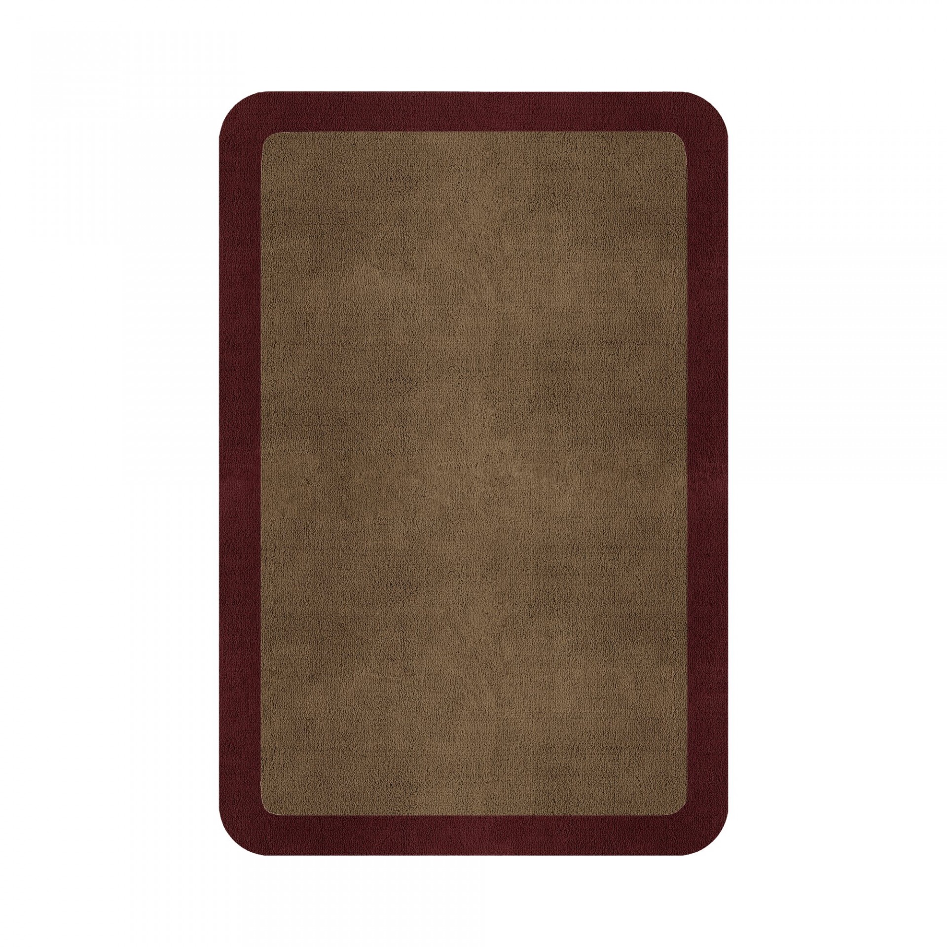 BORDER ATELIER CAMEL BROWN ROUNDED EDGE AREA RUG