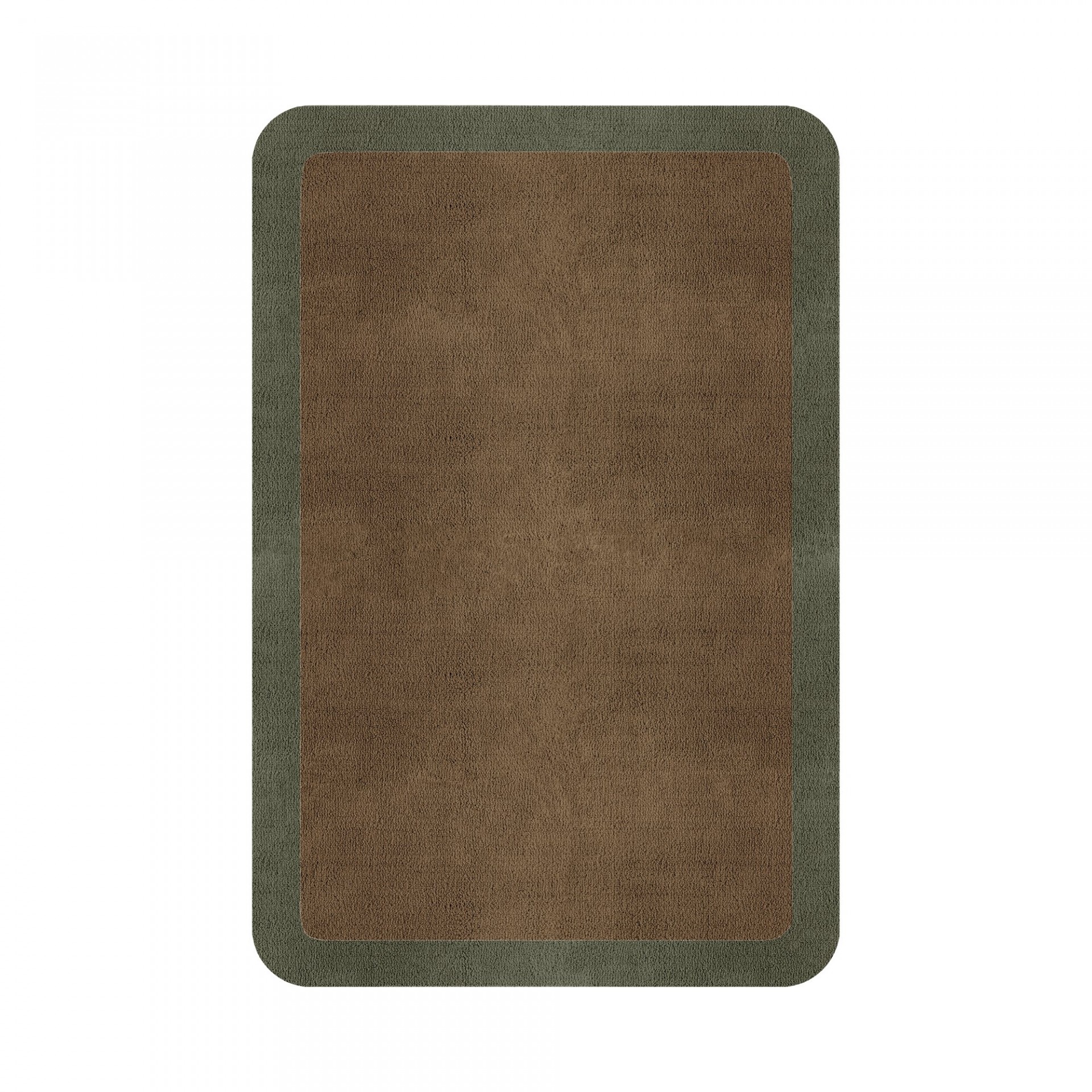 BORDER ATELIER CAMEL BROWN ROUNDED EDGE AREA RUG