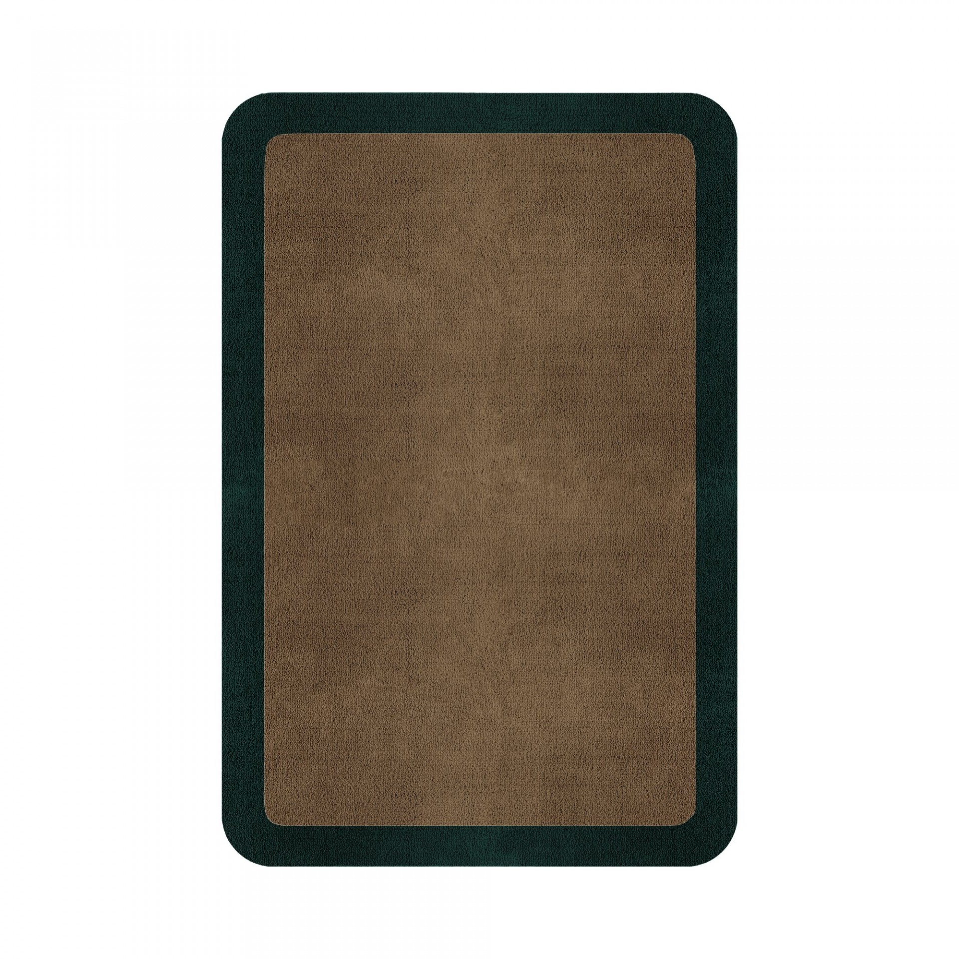 BORDER ATELIER CAMEL BROWN ROUNDED EDGE AREA RUG