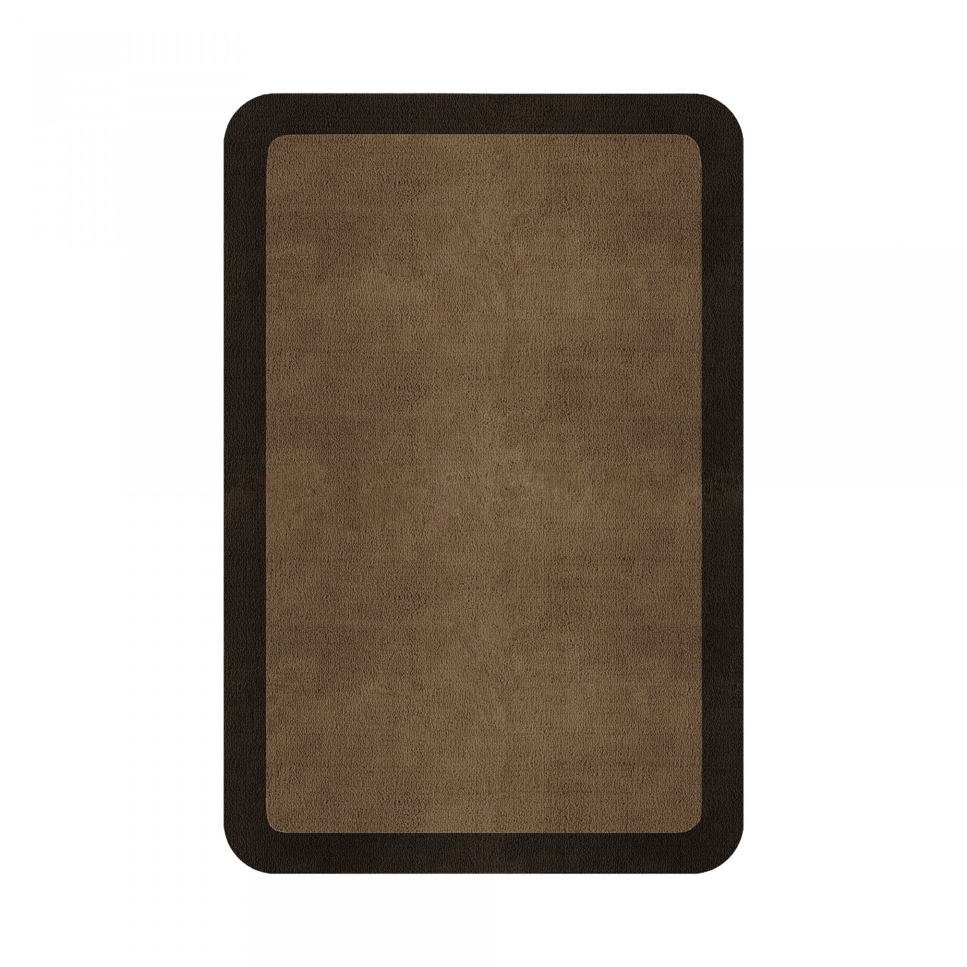BORDER ATELIER CAMEL BROWN ROUNDED EDGE AREA RUG