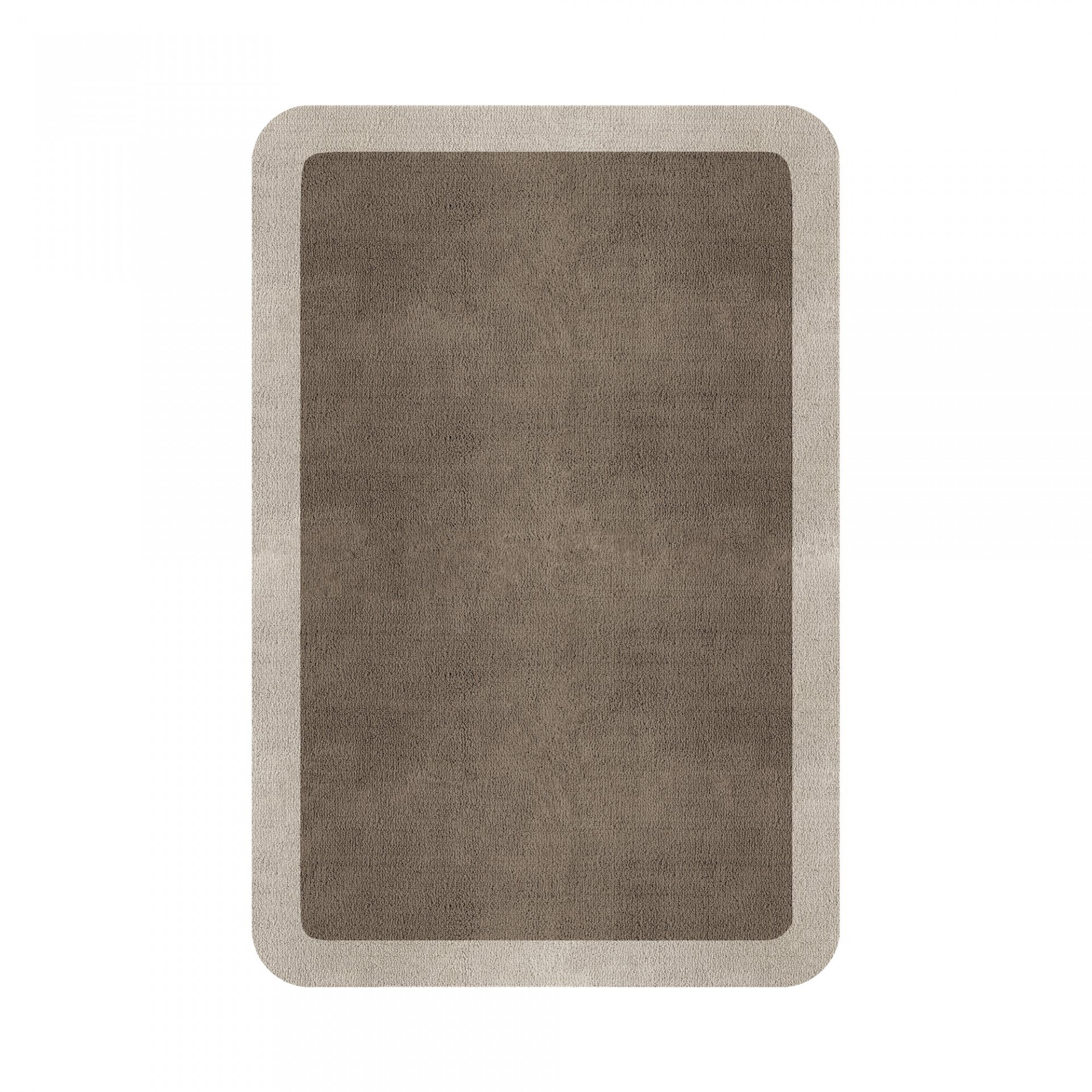 BORDER ATELIER TAUPE ROUNDED EDGE AREA RUG