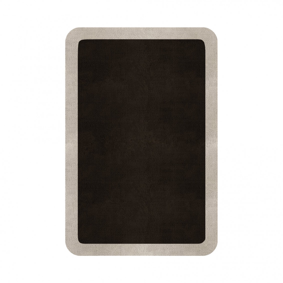 BORDER ATELIER DARK BROWN ROUNDED EDGE AREA RUG