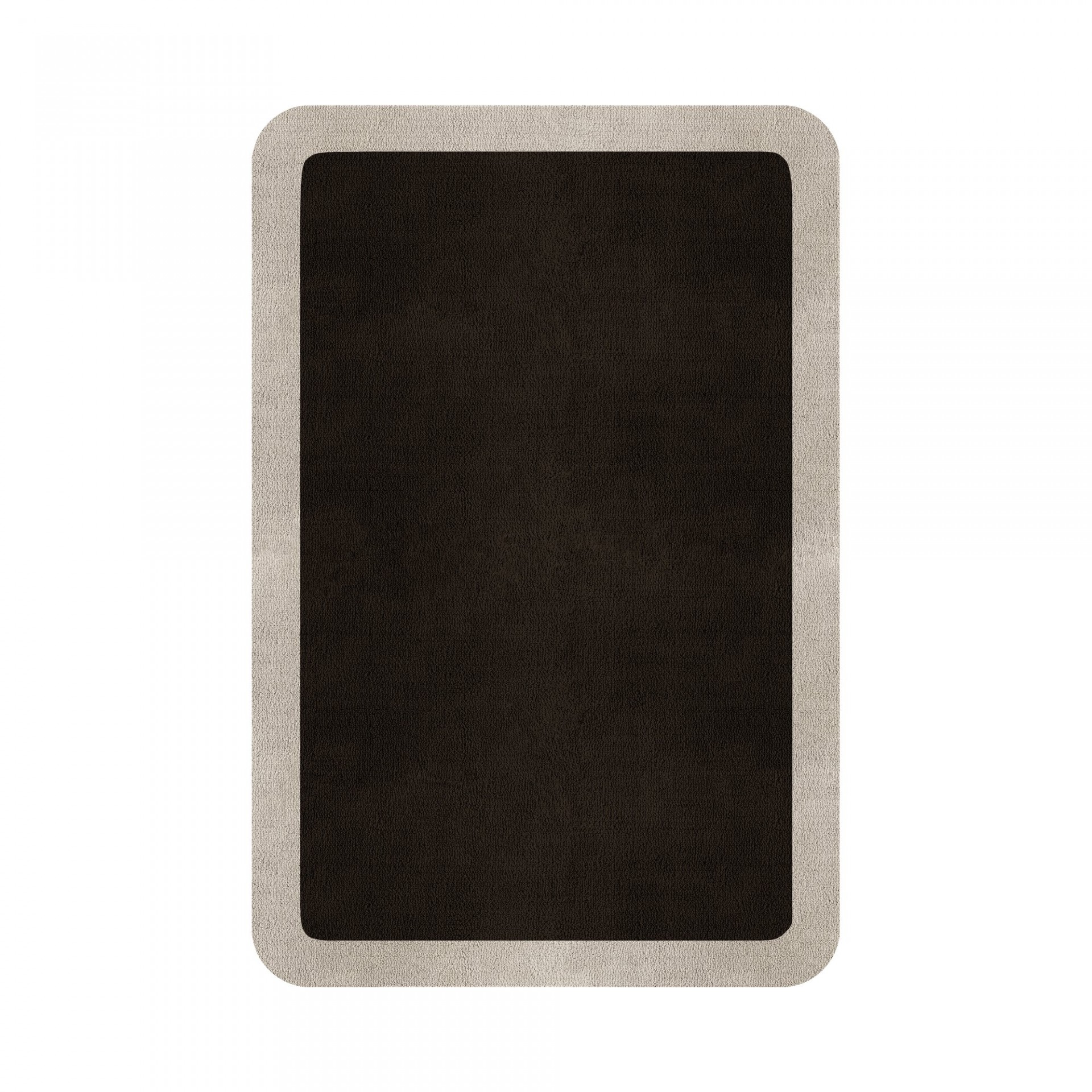 BORDER ATELIER DARK BROWN ROUNDED EDGE AREA RUG