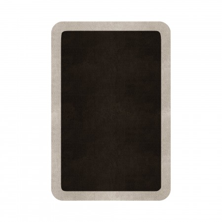 BORDER ATELIER DARK BROWN ROUNDED EDGE AREA RUG