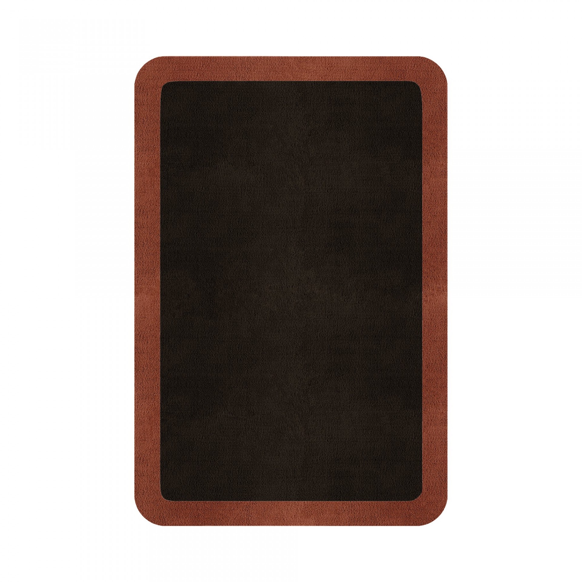 BORDER ATELIER DARK BROWN ROUNDED EDGE AREA RUG