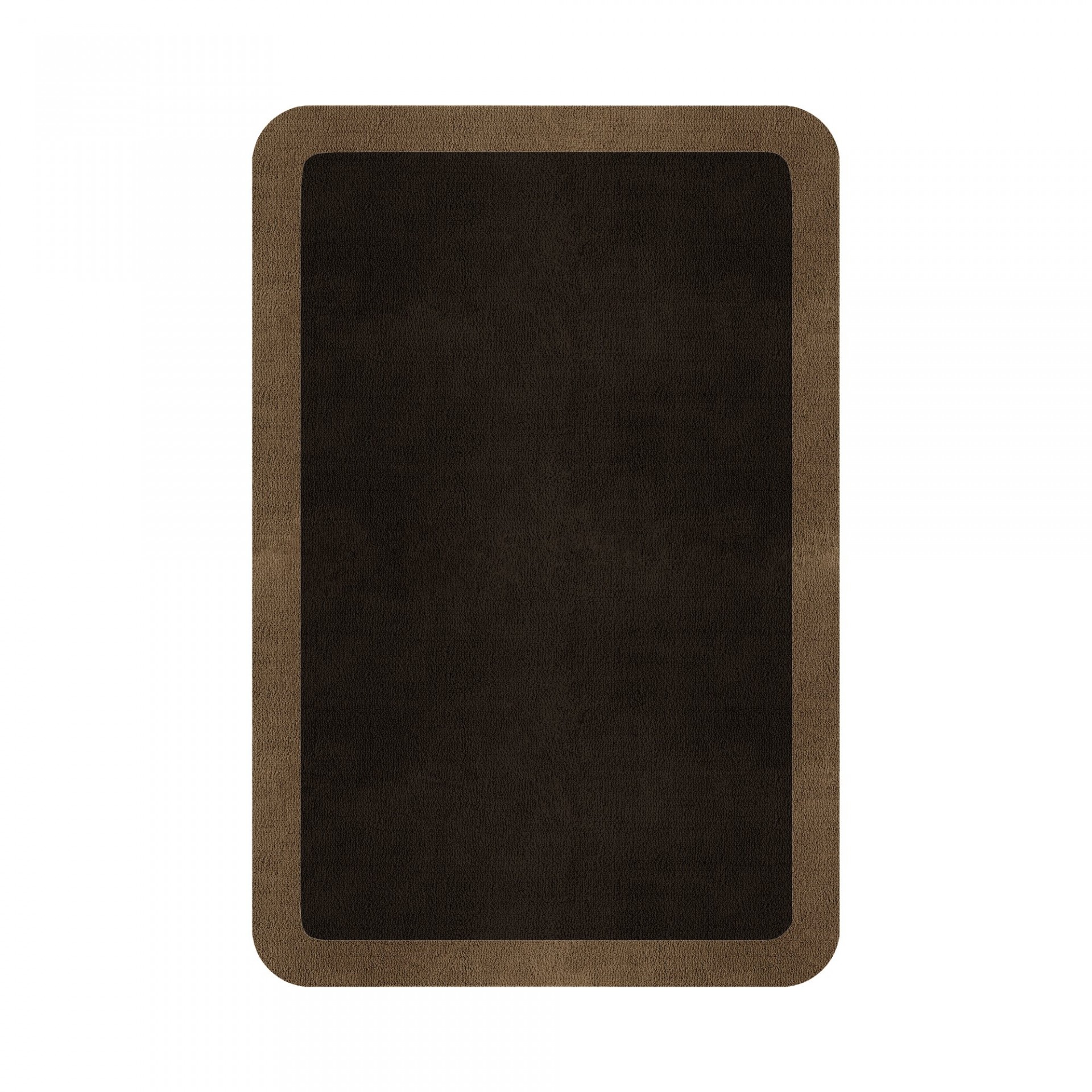 BORDER ATELIER DARK BROWN ROUNDED EDGE AREA RUG