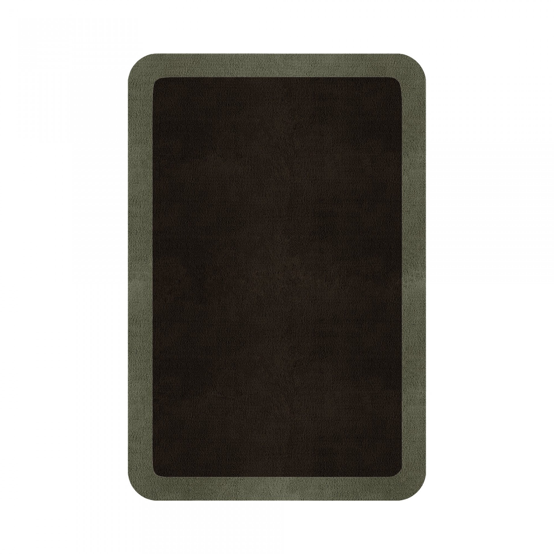 BORDER ATELIER DARK BROWN ROUNDED EDGE AREA RUG