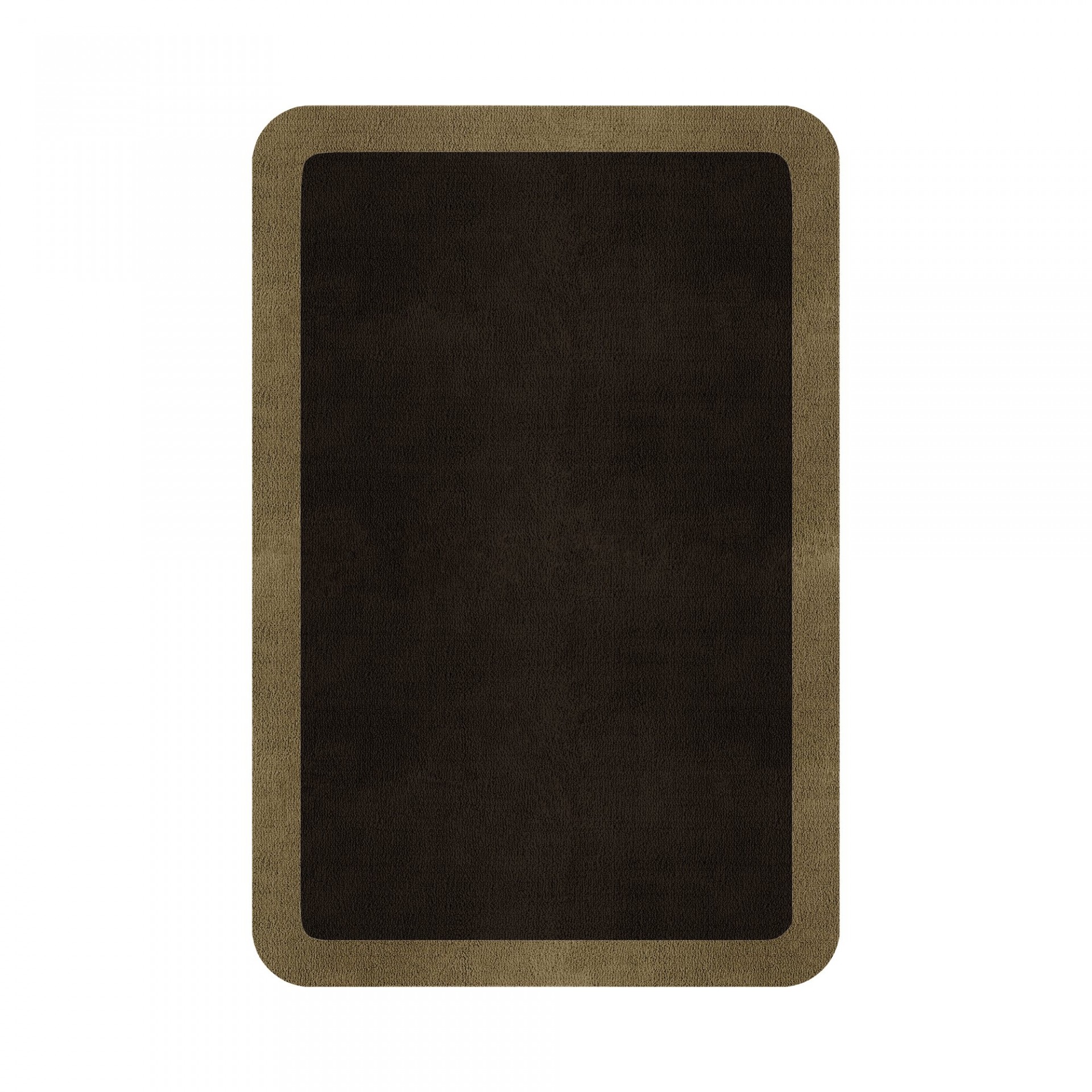BORDER ATELIER DARK BROWN ROUNDED EDGE AREA RUG