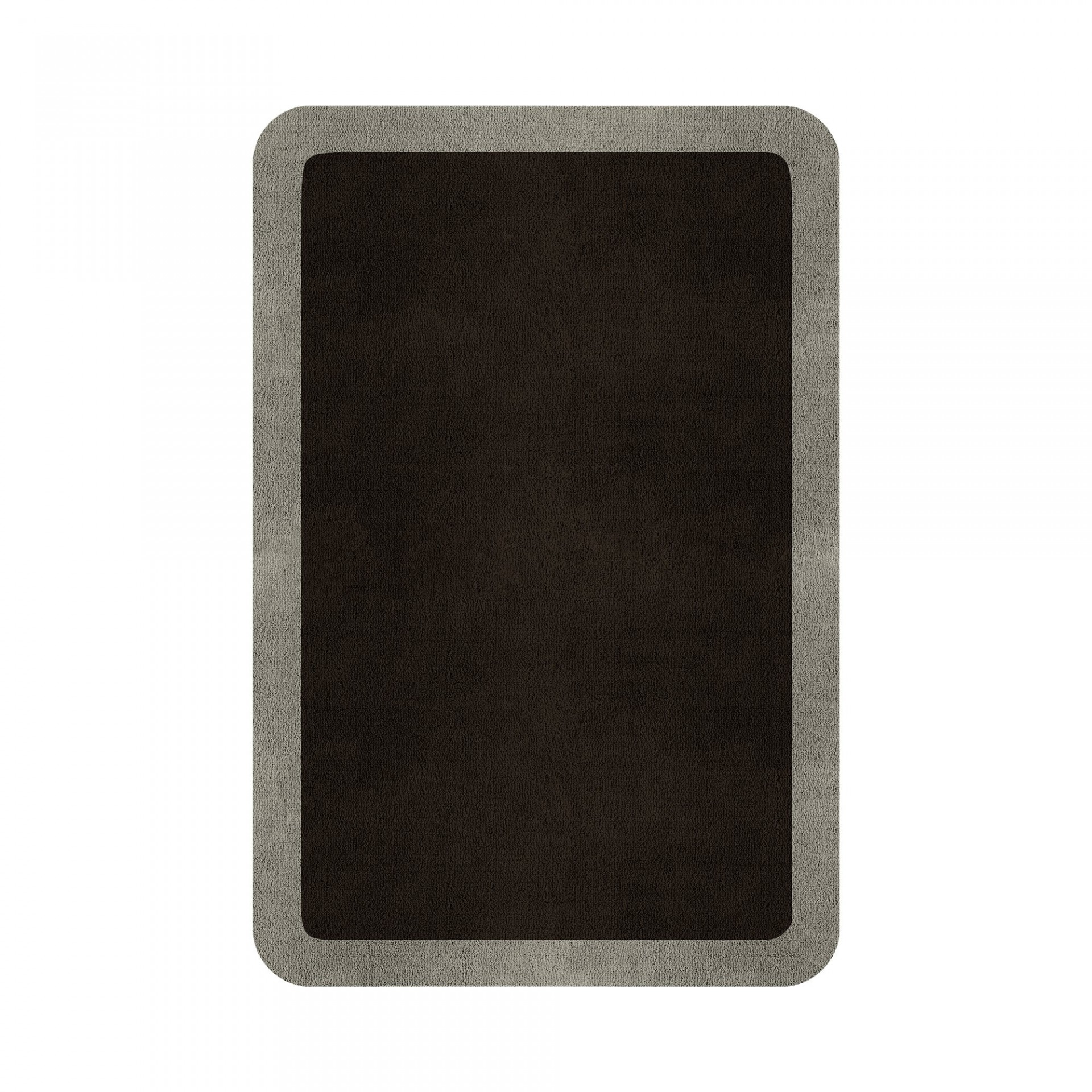 BORDER ATELIER DARK BROWN ROUNDED EDGE AREA RUG