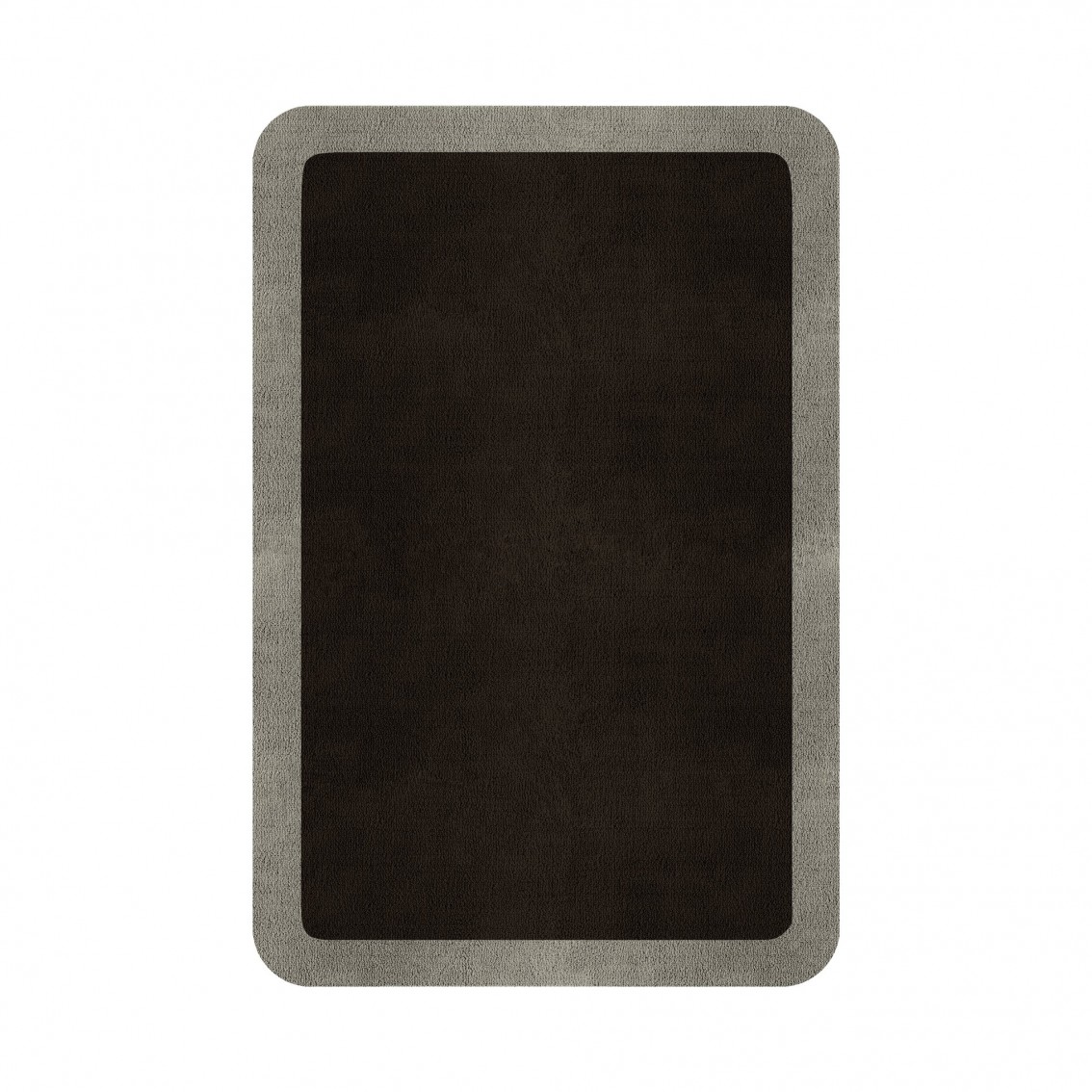 BORDER ATELIER DARK BROWN ROUNDED EDGE AREA RUG