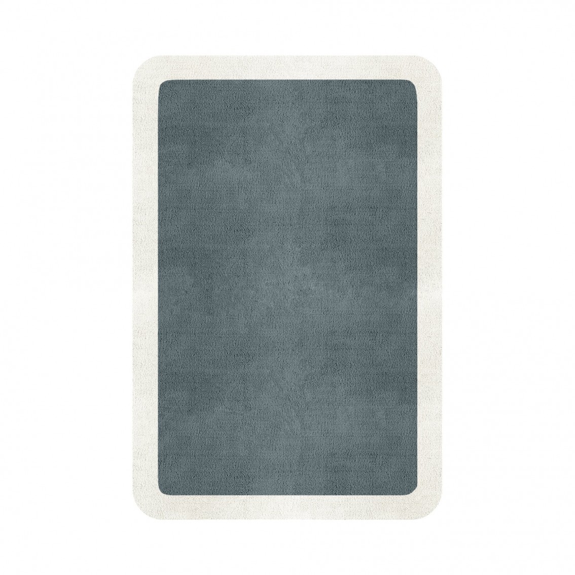 BORDER ATELIER DUSTY BLUE ROUNDED EDGE AREA RUG BORDER ATELIER DUSTY BLUE ROUNDED EDGE AREA RUG