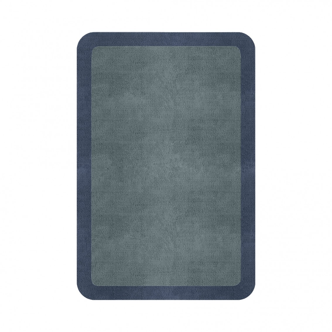 BORDER ATELIER DUSTY BLUE ROUNDED EDGE AREA RUG BORDER ATELIER DUSTY BLUE ROUNDED EDGE AREA RUG