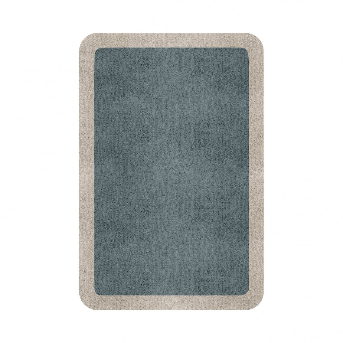 BORDER ATELIER DUSTY BLUE ROUNDED EDGE AREA RUG BORDER ATELIER DUSTY BLUE ROUNDED EDGE AREA RUG