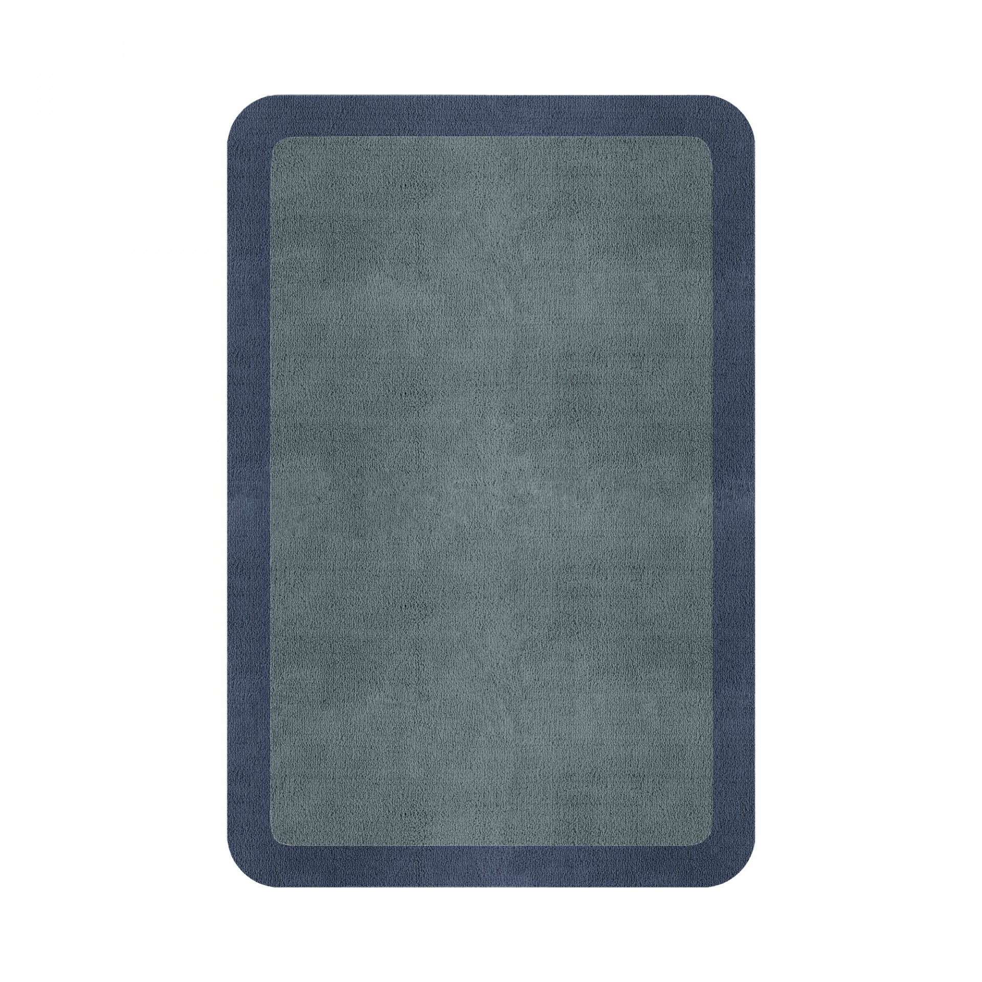 BORDER ATELIER DUSTY BLUE ROUNDED EDGE AREA RUG